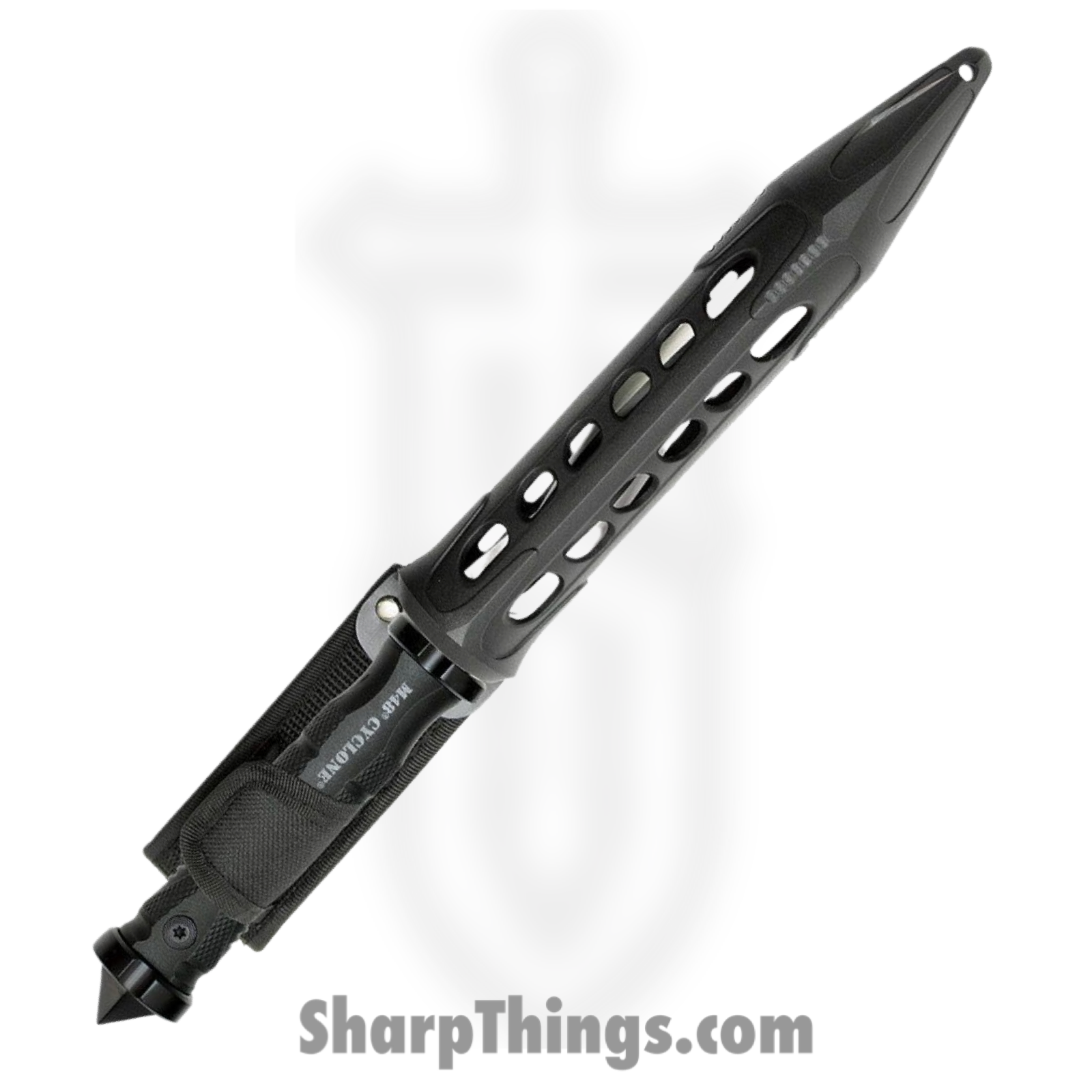 United Cutlery - UC3163 - M48 Tactical Cyclone Twisted - Fixed Blade Knife - 2Cr13 Two Tone Black Satin Tri Edged Spiraling Dagger - GFRN - Black - Image 2