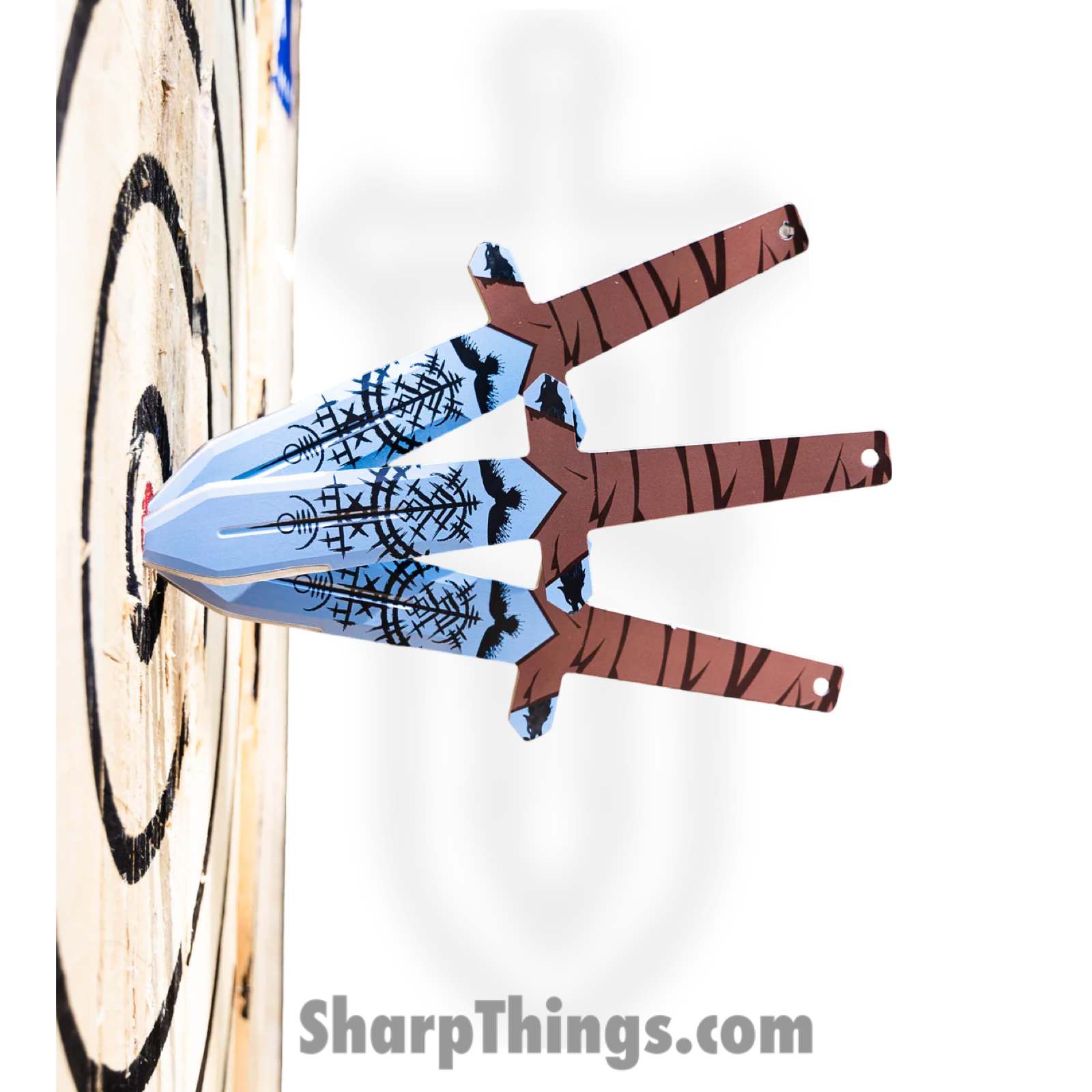 World Knife Throwing League - WKTL140 - Barbarian Throwing Knife Odin's Fury (Set of 3) - Fixed Blade Knife - 3CR13 Stainless Two Tone Satin Dagger - 3CR13 Stainless - Brown Black - Image 2