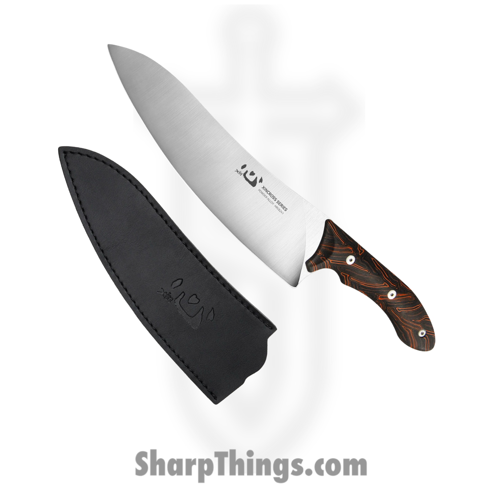 Xin Cutlery - XC143 - XinCross Tactical Chef Knife - Fixed Blade Knife - Alloy Steel Satin - G10 - Black Orange - Image 4