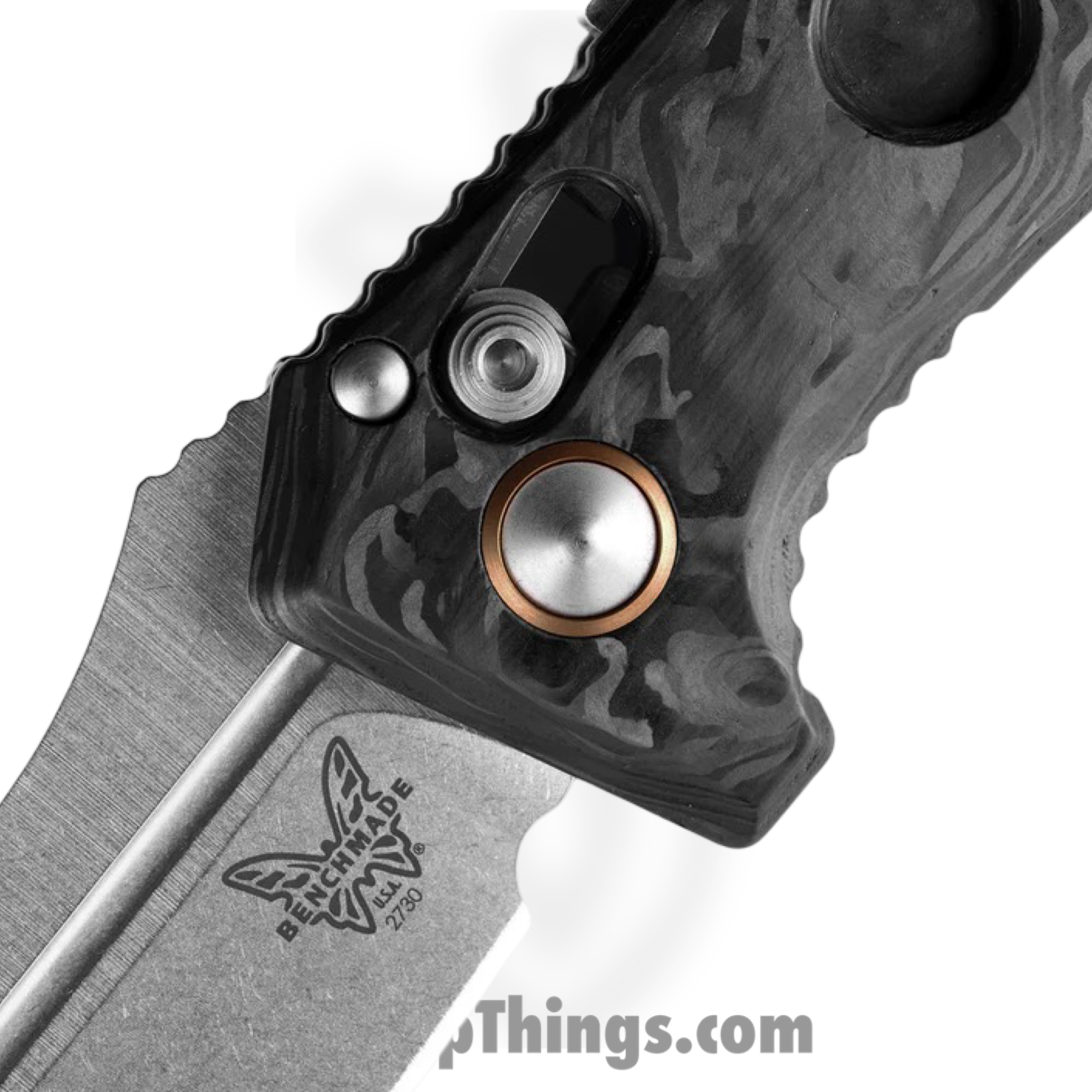 Benchmade - 2730-03 - Mini Auto Adamas - Automatic Knife - CPM-Magnacut Stonewash Drop Point - Carbon Fiber - Black - Image 4