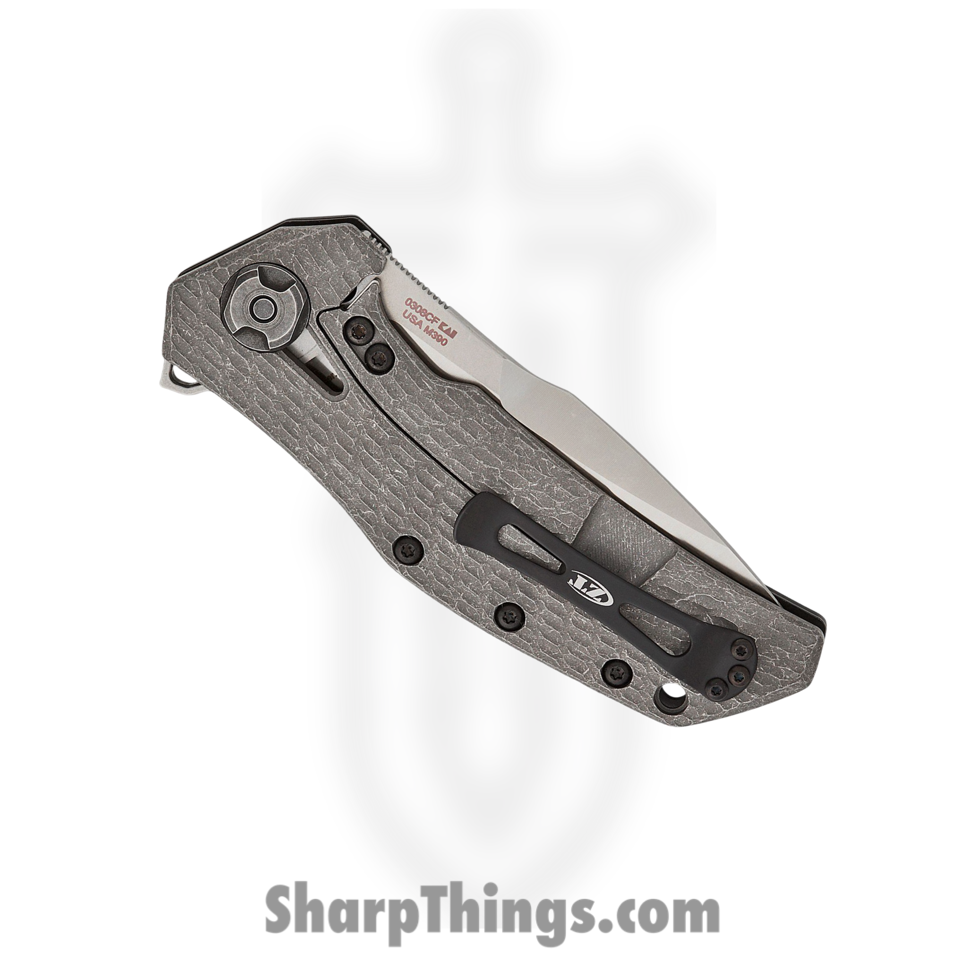 Zero Tolerance - 0308CF - Factory Special Series - Folding Knife - M390 Two Tone Drop Point - Titanium / Carbon Fiber - Black - Image 4