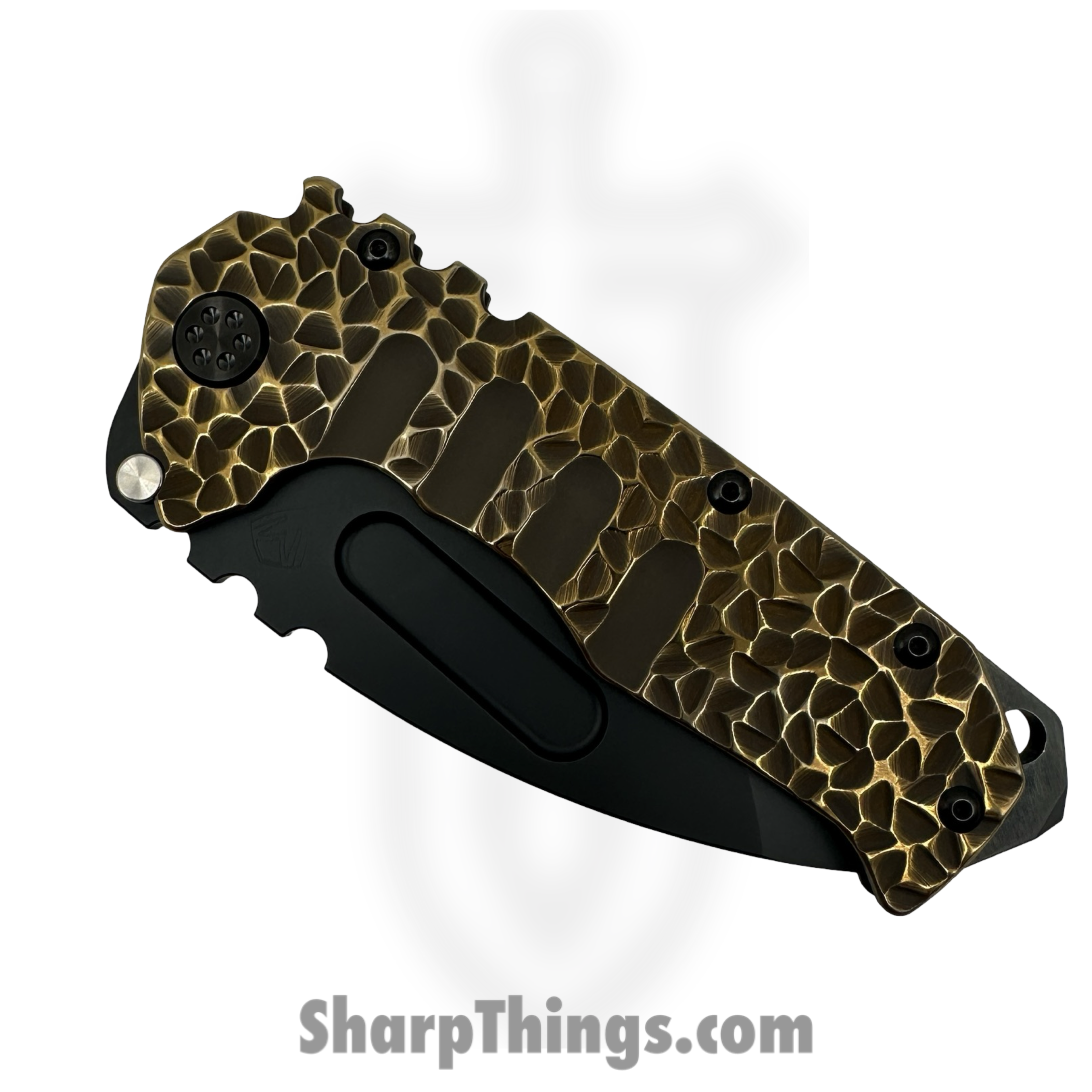 Medford Knife and Tool - MK0124PT-36A1-TPCP-BP - Prae "T" - Folding Knife - S45VN DLC Tanto - Titanium "Peaks & Valleys" - Bronze - Image 4