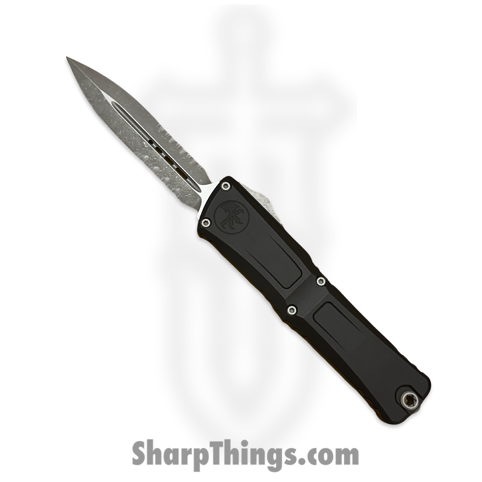 Microtech - 1142-11AP - Combat Troodon Gen III - OTF Auto - Apocalyptic D/E P/S - Deep Engraved Aircraft Aluminum - Black