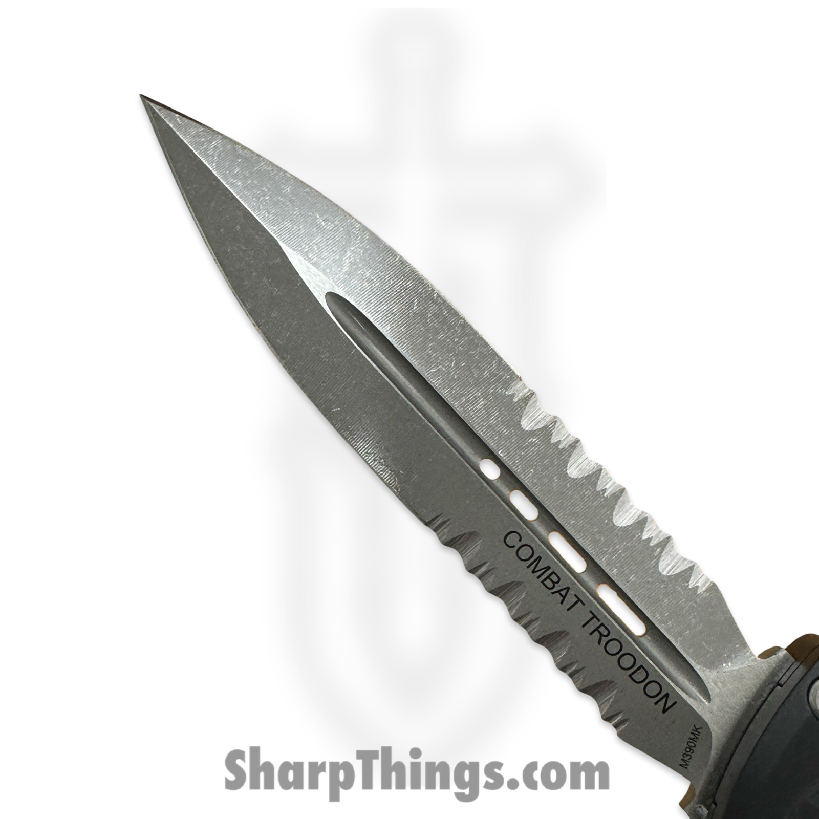 Microtech - 1142-11AP - Combat Troodon Gen III - OTF Auto - Apocalyptic D/E P/S - Deep Engraved Aircraft Aluminum - Black - Image 3