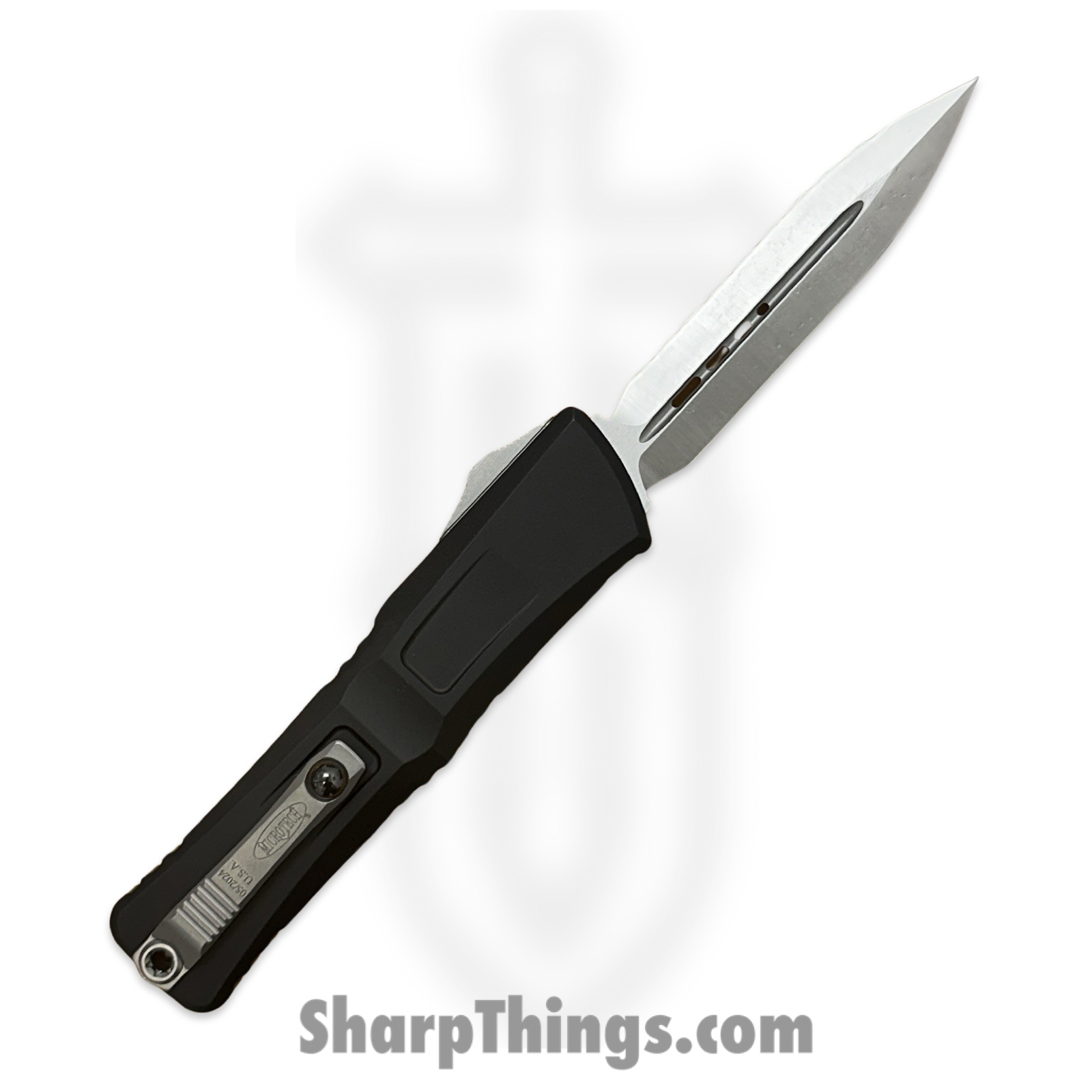 Microtech - 1142-6 - Combat Troodon Gen III F/S - OTF Auto - M390MK Satin D/E - Deep Engraved Aircraft Aluminum - Black - Image 2