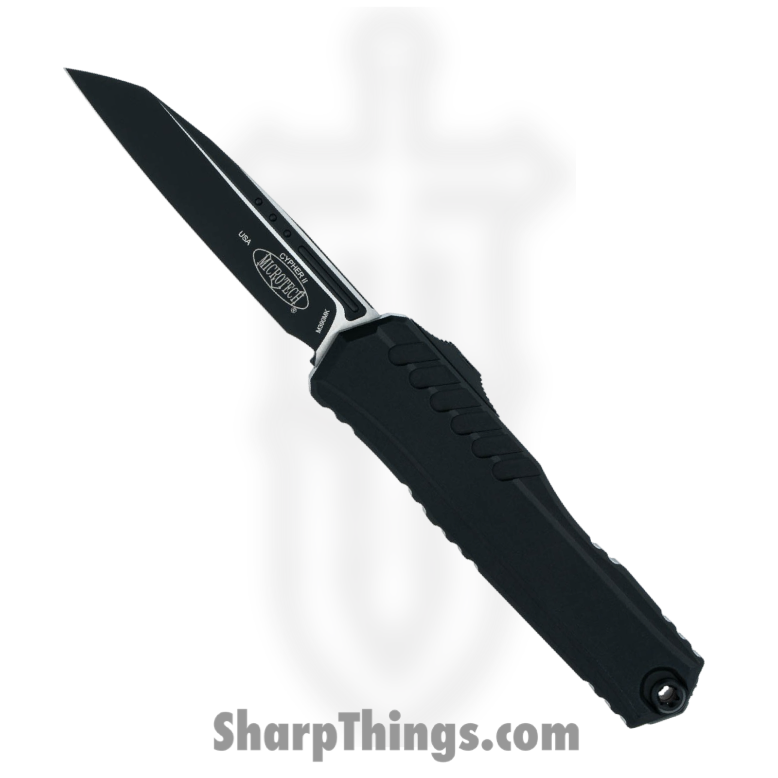 Microtech - 1241-1T - Cypher II - OTF Auto - M390MK Coated Reverse Tanto - 6061-T6 Aluminum - Black