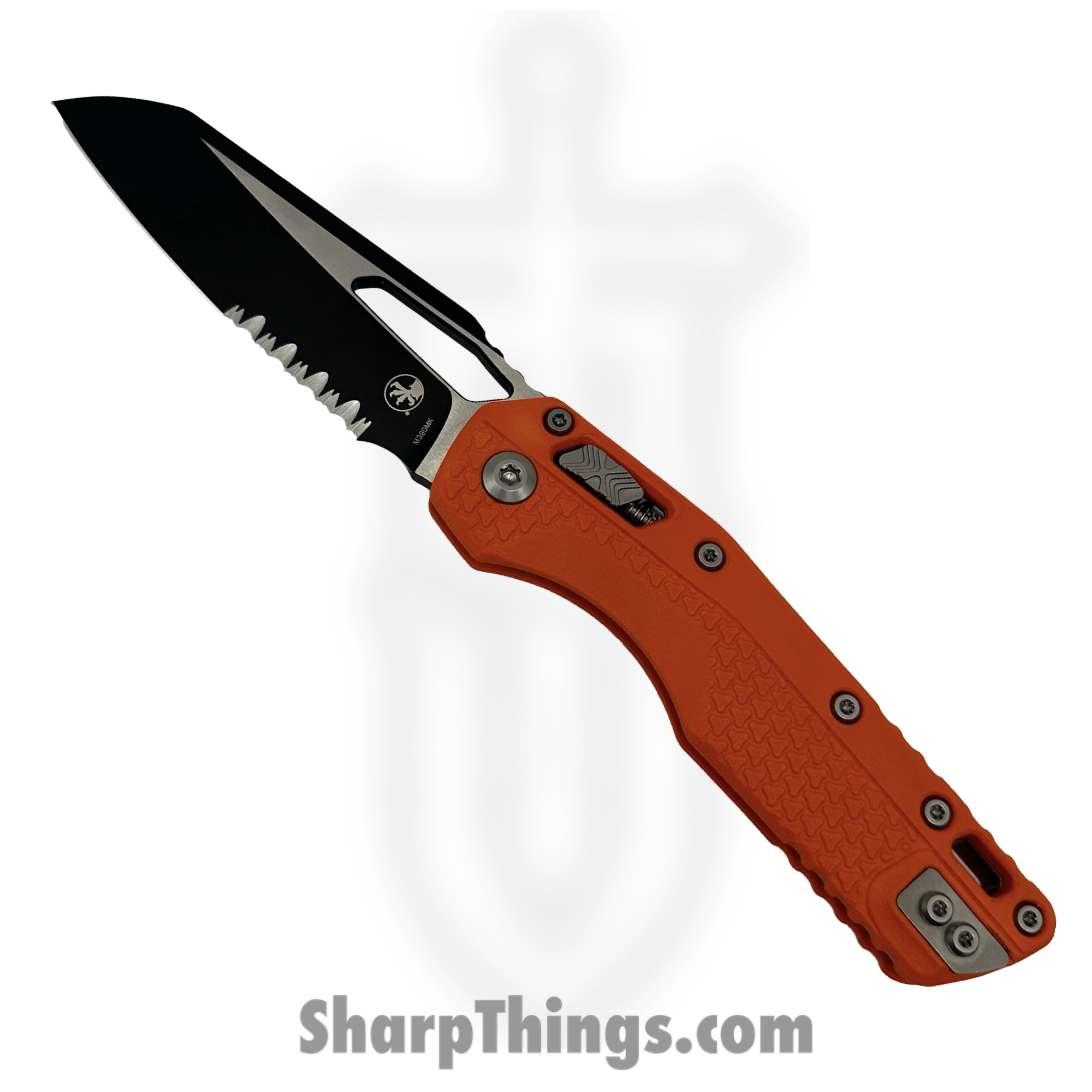 Microtech - 210T-2PMOR - MSI Ram-Lok - Folding Knife - M390MK P/S Black Modified Sheepsfoot - Injection Molded Polymer - Orange