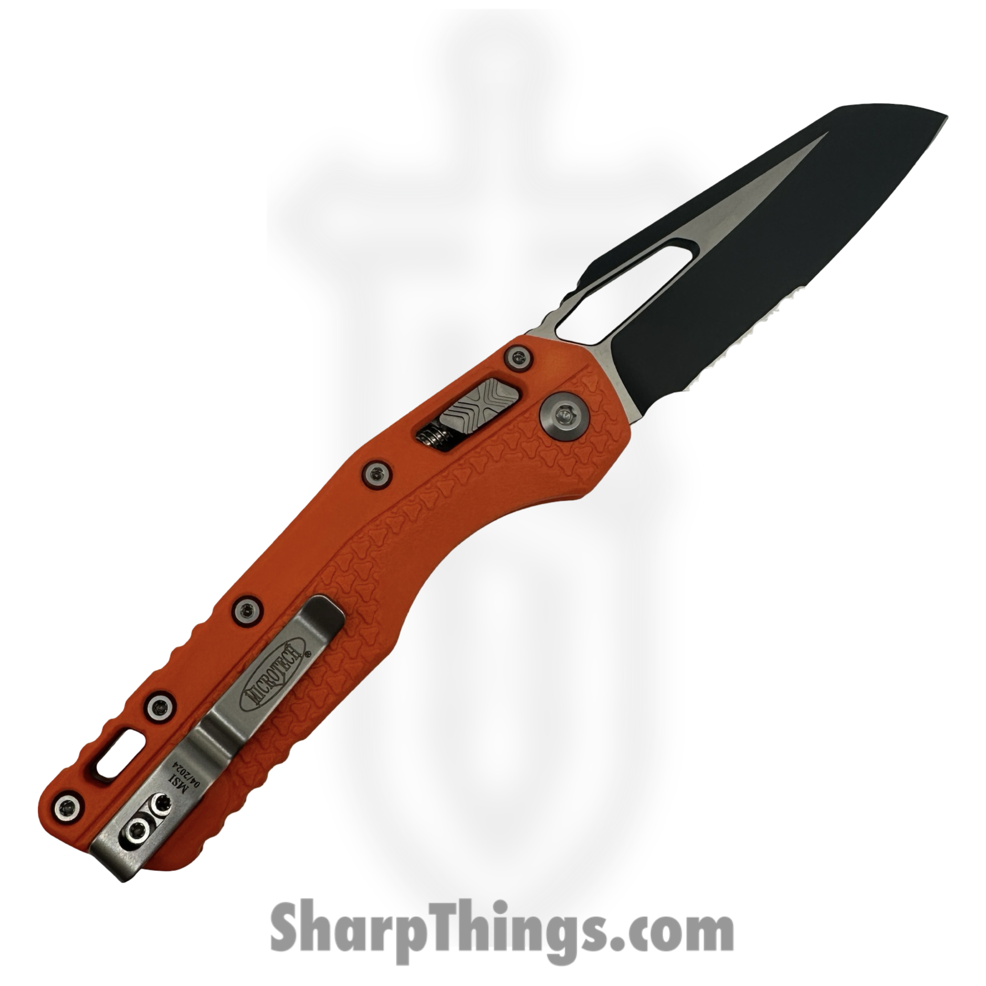 Microtech - 210T-2PMOR - MSI Ram-Lok - Folding Knife - M390MK P/S Black Modified Sheepsfoot - Injection Molded Polymer - Orange - Image 2