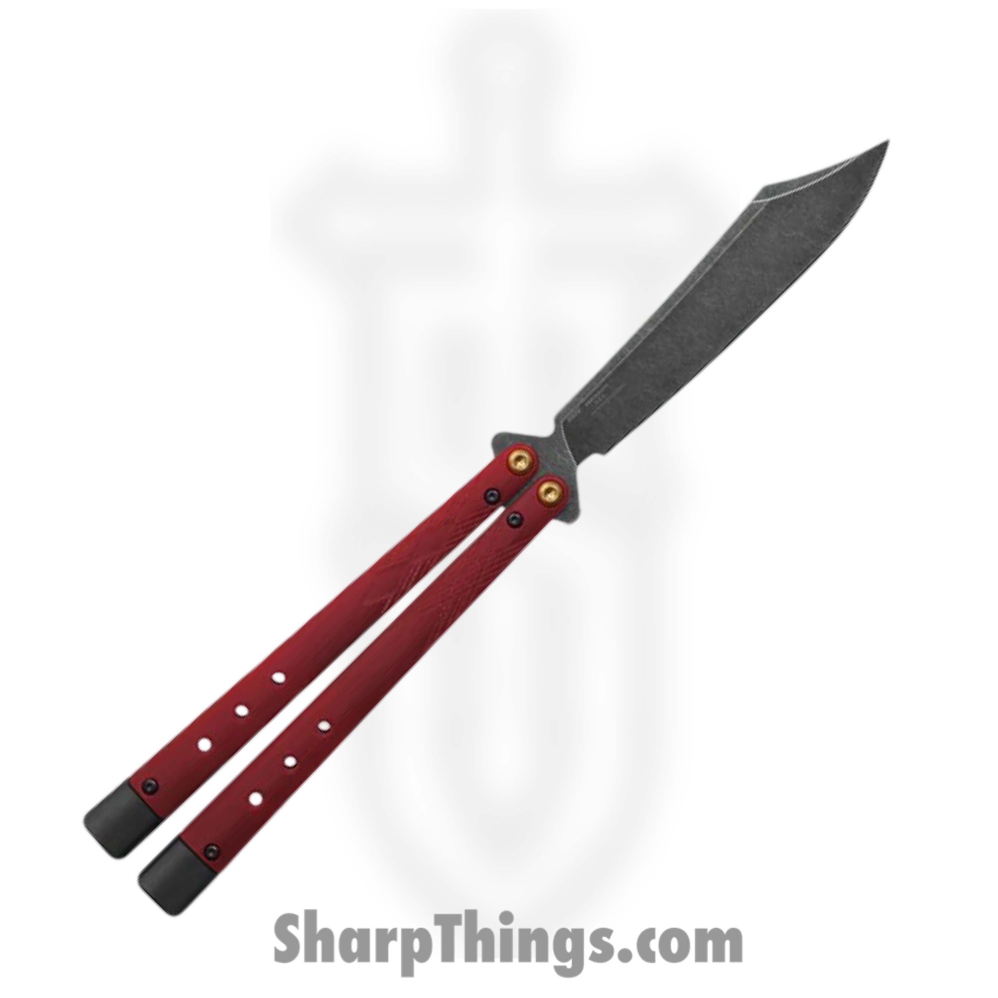 Benchmade - 99BK-1 - Necron - Balisong - CPM S30V Stonewash Scimitar - G10 - Ruby Red - Image 2