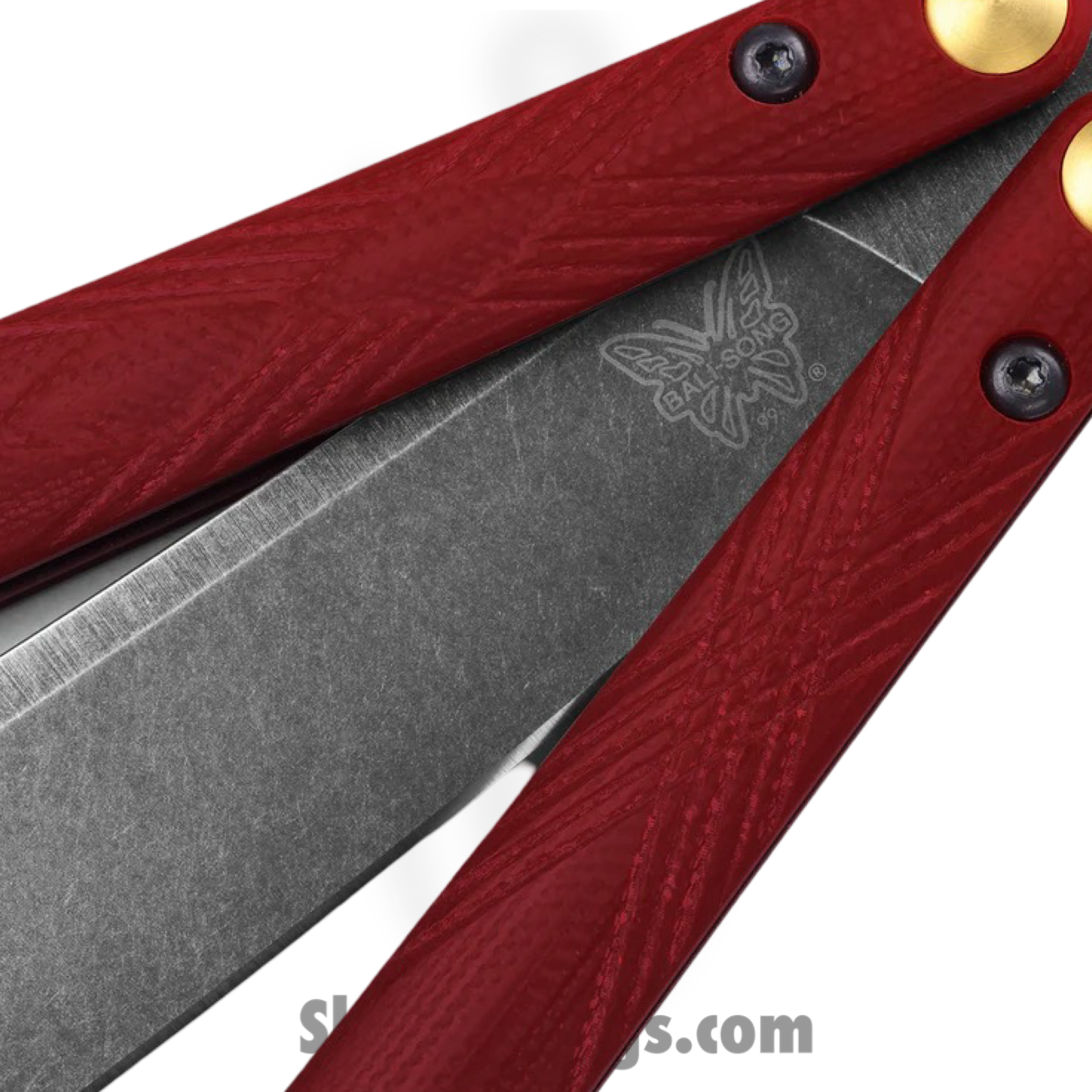 Benchmade - 99BK-1 - Necron - Balisong - CPM S30V Stonewash Scimitar - G10 - Ruby Red - Image 4