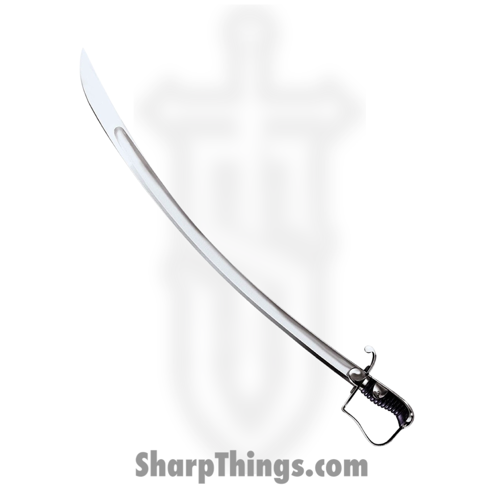 Cold Steel - CS88S - 1796 Light Cavalry Sword - Fixed Blade Knife - 1055 HC Satin - Leather Wrapped - Black