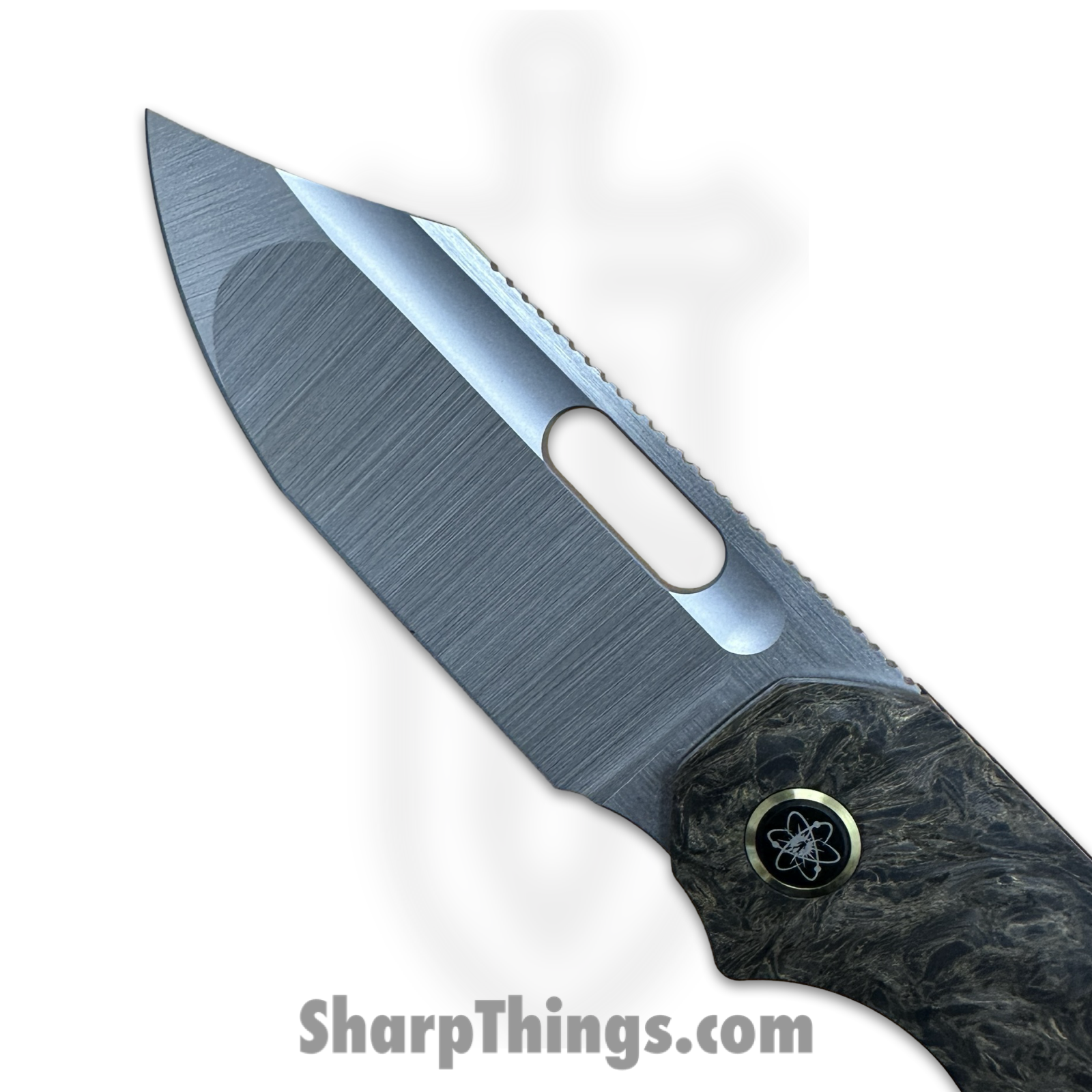 EMPEDC - EMPRELDRKMAT - Relative - Folding Knife - Stonewash Magnacut Bowie - Fat Carbon Titanium - Gold - Image 13