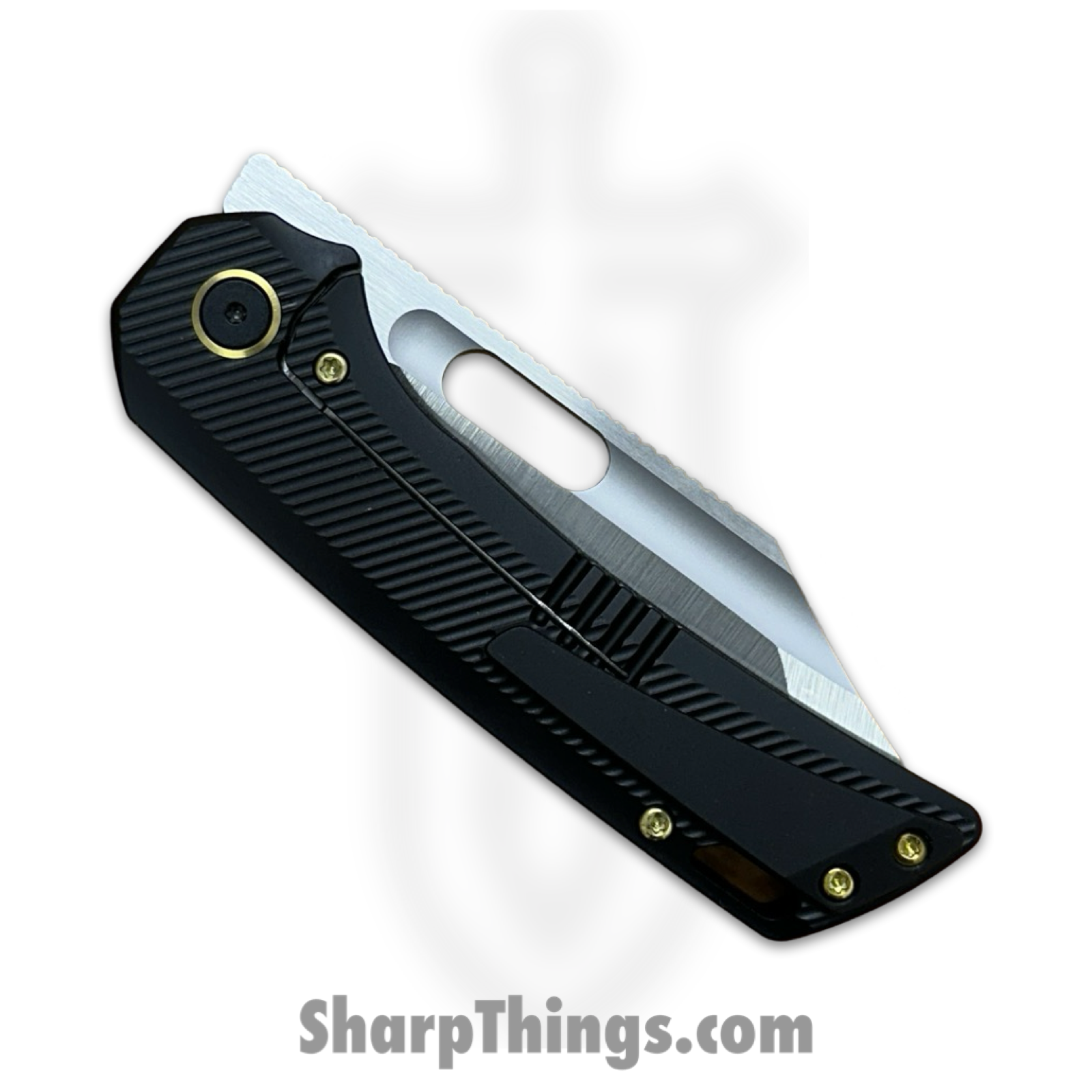 EMPEDC - EMPRELDRKMAT - Relative - Folding Knife - Stonewash Magnacut Bowie - Fat Carbon Titanium - Gold - Image 10