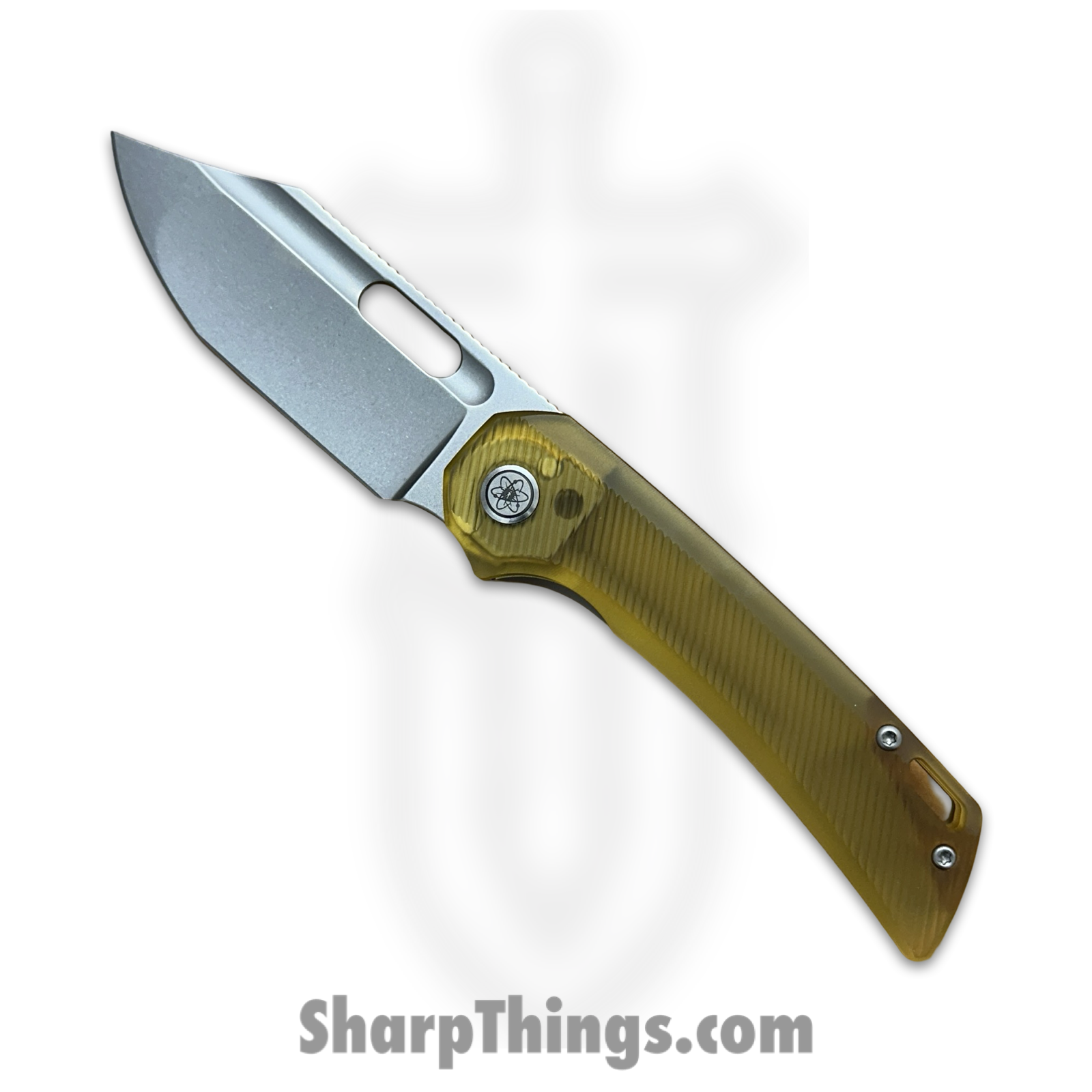 EMPEDC - EMPRELSWULT - Relative Special Edition - Folding Knife - Stonewash Magnacut Bowie - Ultem Titanium - Amber