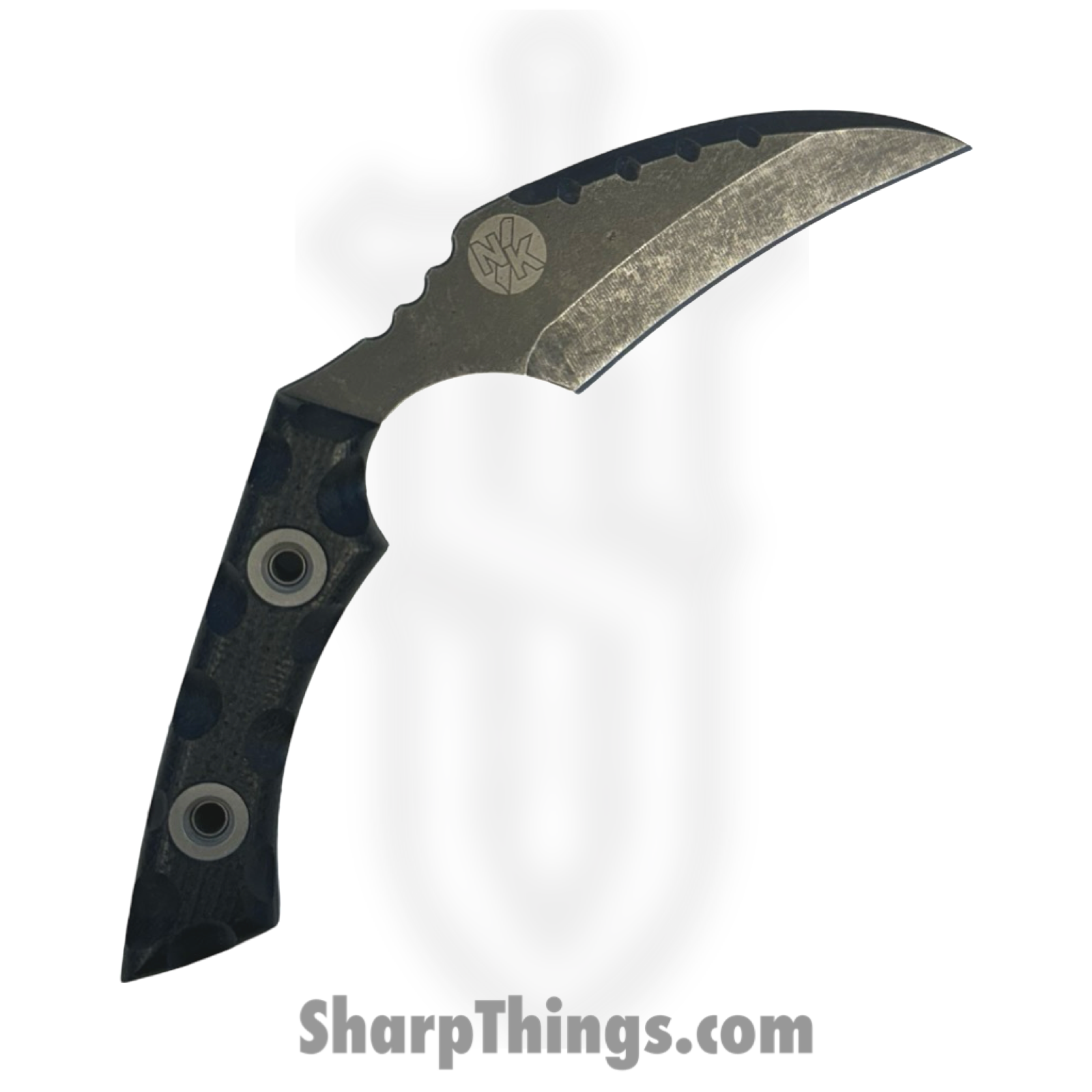 T.Kell Knives - FLNBlk - FLN Removable G-10 Ring Black Recon - Fixed Blade Knife - 80crv2 Coated Hawkbill - G10 - Black - Image 3
