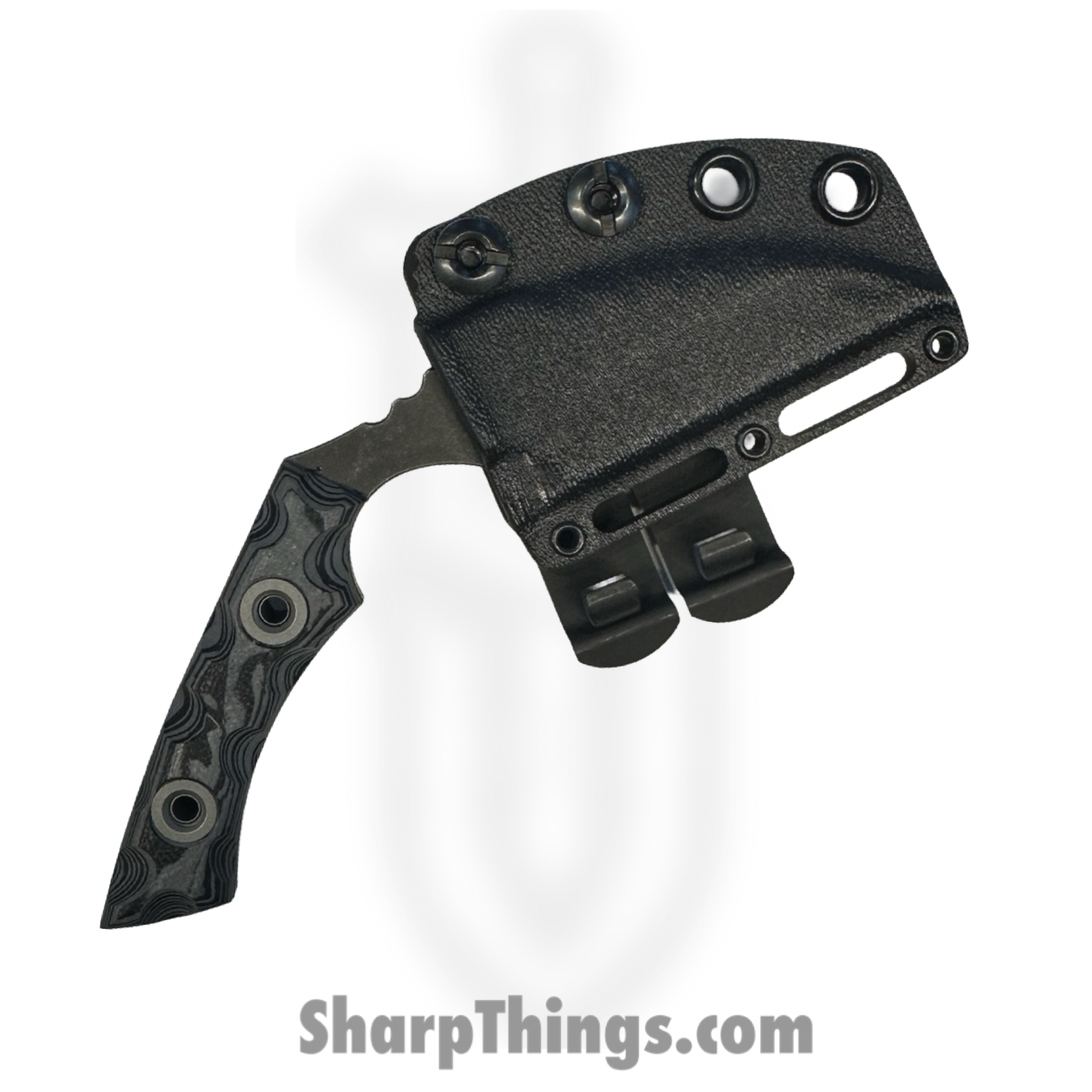 T.Kell Knives - FLNGreyman - FLN Removable G-10 Ring Black Recon - Fixed Blade Knife - 80crv2 Coated Hawkbill - G10 - Greyman - Image 5