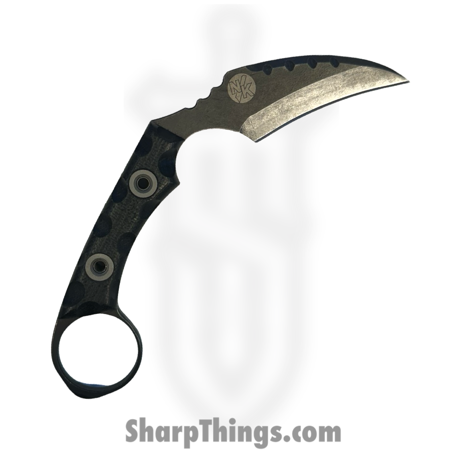T.Kell Knives - FLNRnBlk - FLN Integral Ring Black Recon - Fixed Blade Knife - 80crv2 Coated Hawkbill - G10 - Black - Image 2