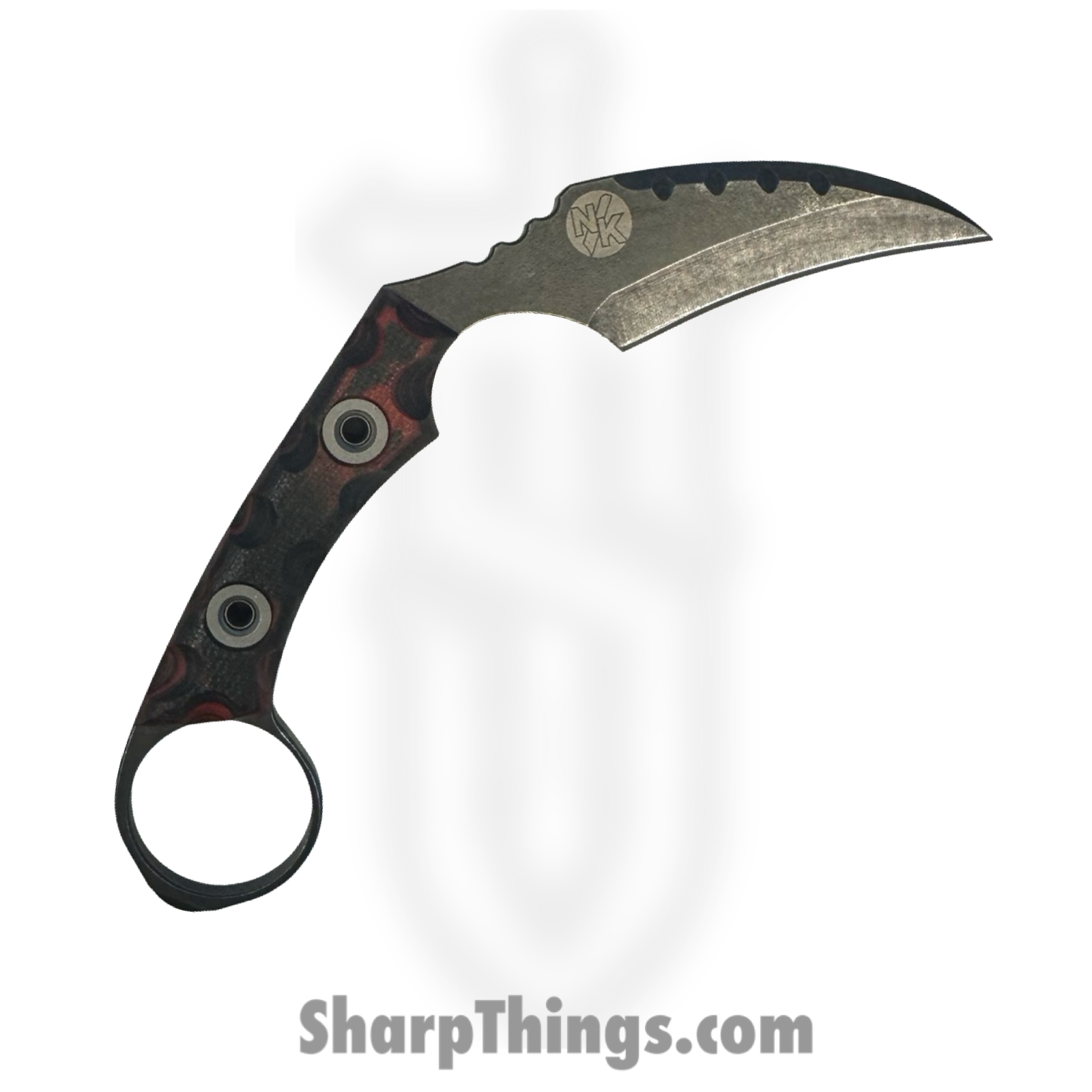 T.Kell Knives - FLNRnHades - FLN Integral Ring Black Recon - Fixed Blade Knife - 80crv2 Coated Hawkbill - G10 - Hades - Image 2