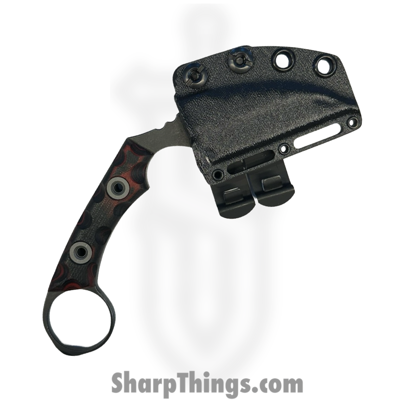 T.Kell Knives - FLNRnHades - FLN Integral Ring Black Recon - Fixed Blade Knife - 80crv2 Coated Hawkbill - G10 - Hades - Image 3