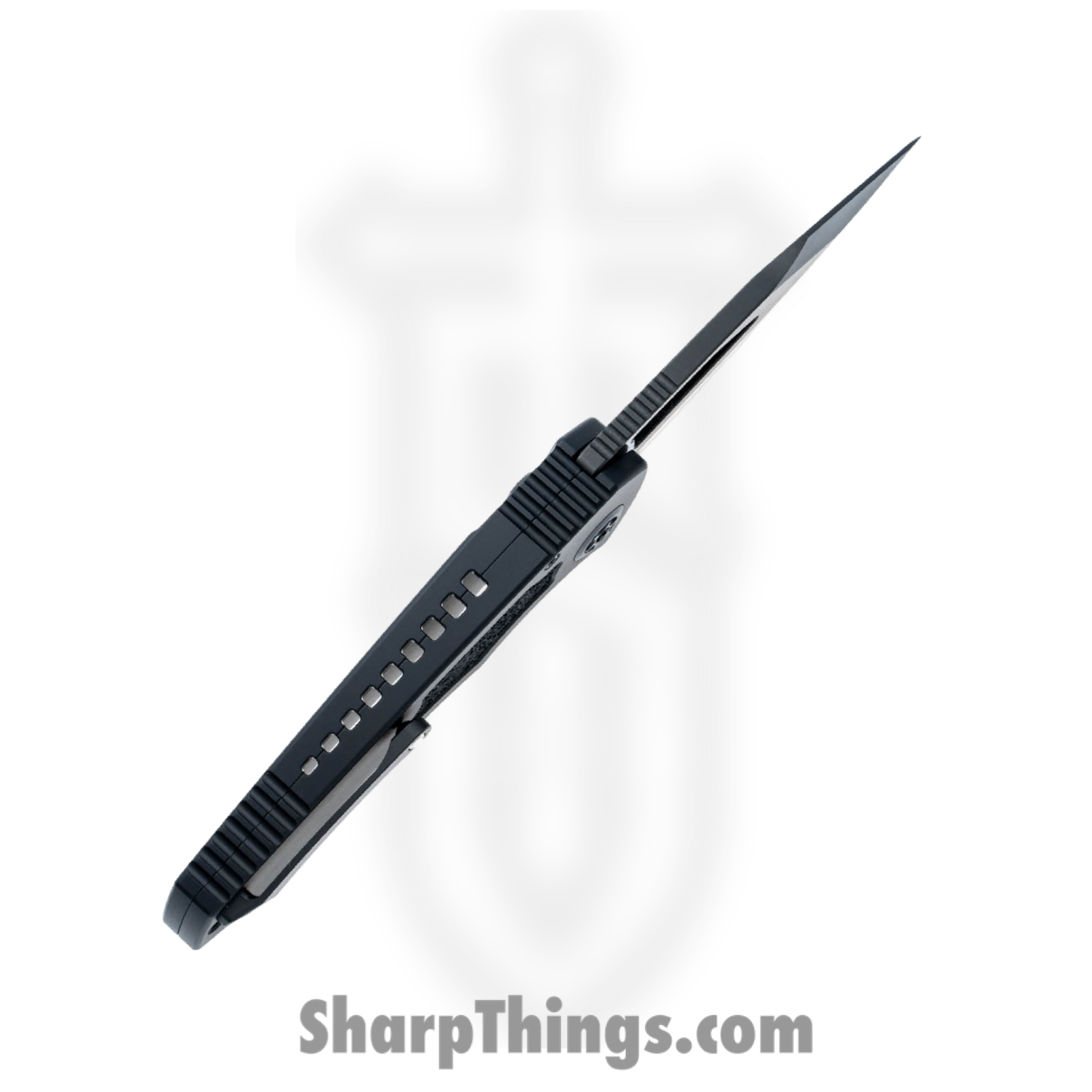 Heretic Knives - H046-6A-T - Pariah - Folding Knife - MagnaCut DLC Drop Point - Aluminum with Grip Inlay - Black - Image 3