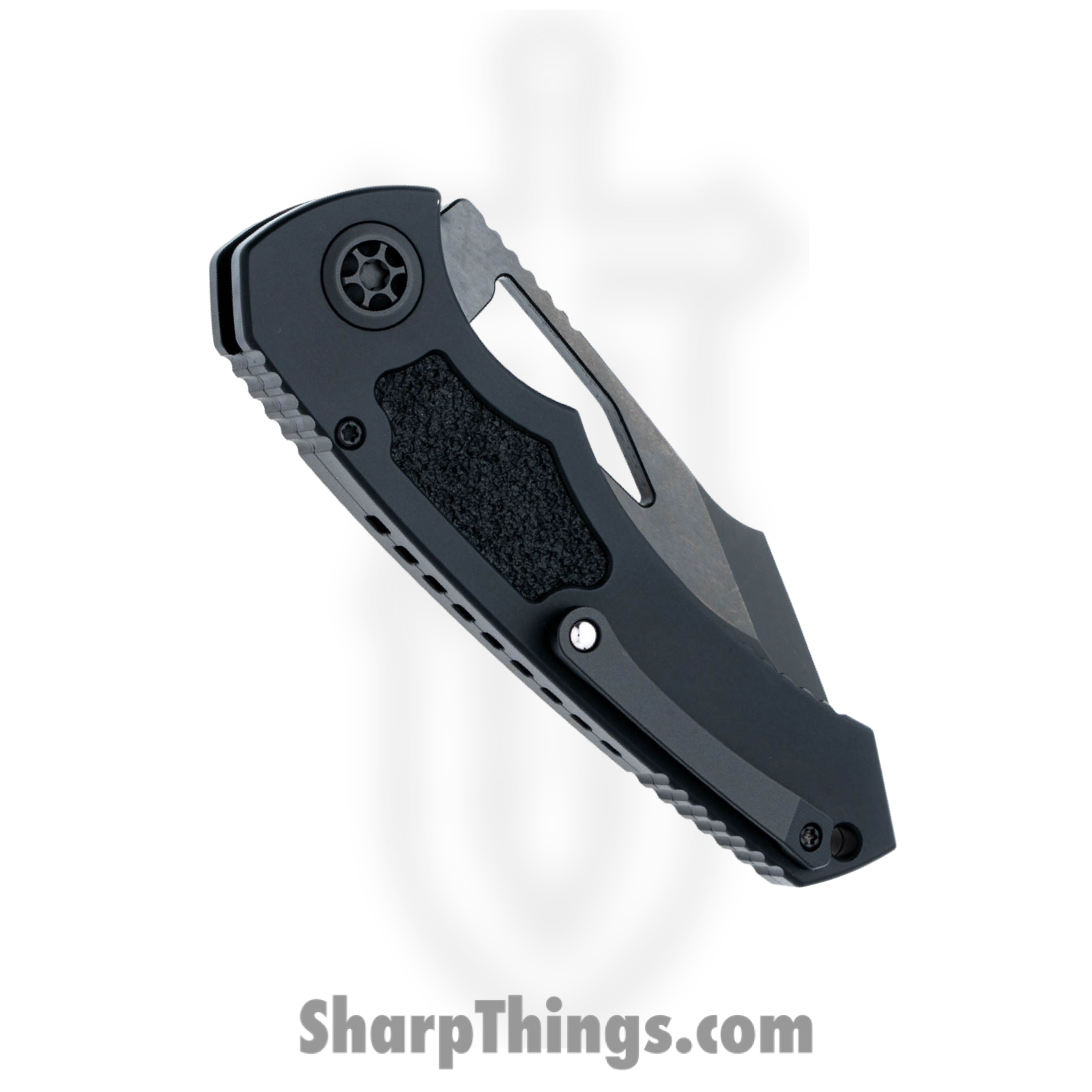 Heretic Knives - H046-6A-T - Pariah - Folding Knife - MagnaCut DLC Drop Point - Aluminum with Grip Inlay - Black - Image 5