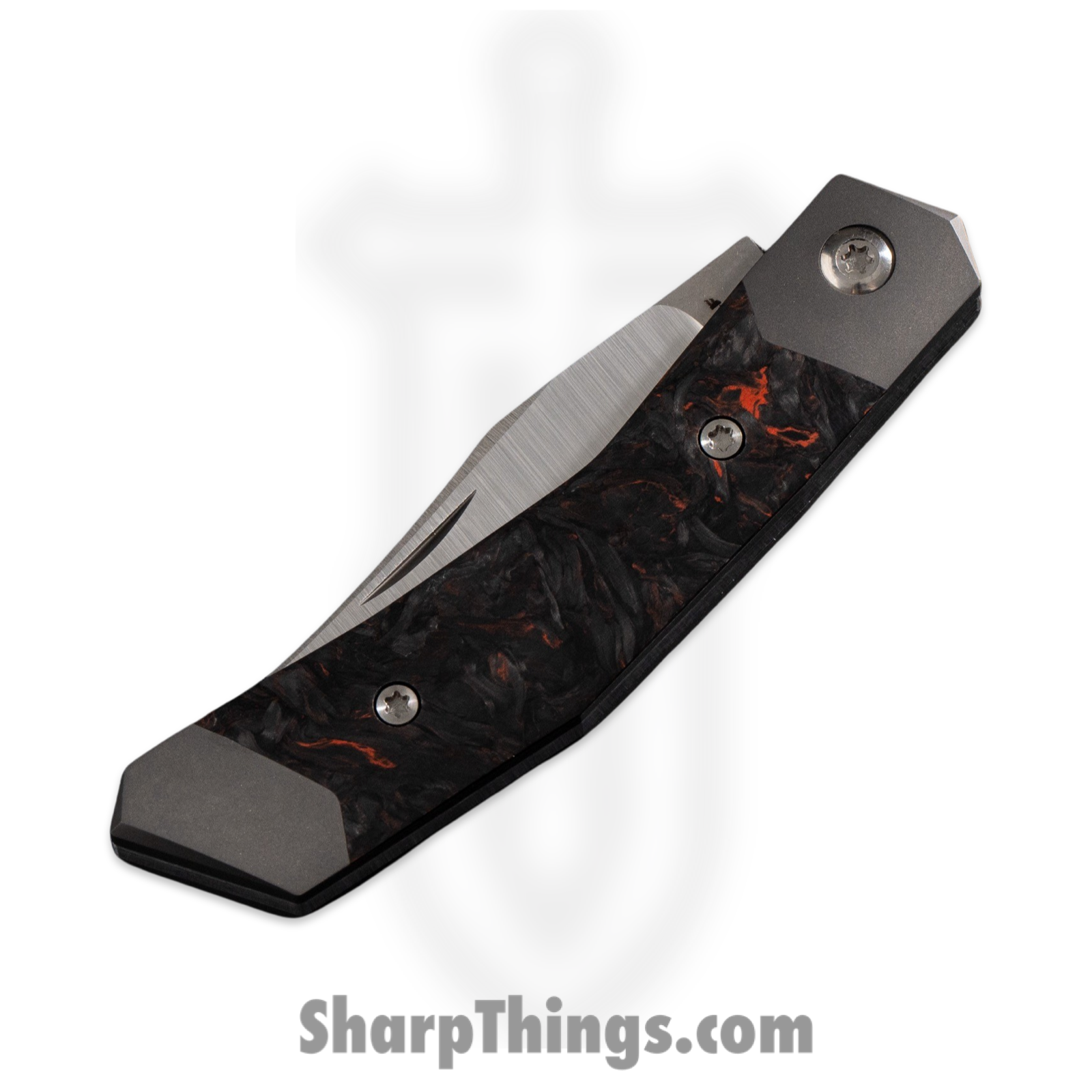 Jack Wolf Knives - MINCY-01-FC-DMO - Cyborg Jack - Folding Knife - S90V Satin Clip Point - Fat Carbon - Dark Matter Orange - Image 4