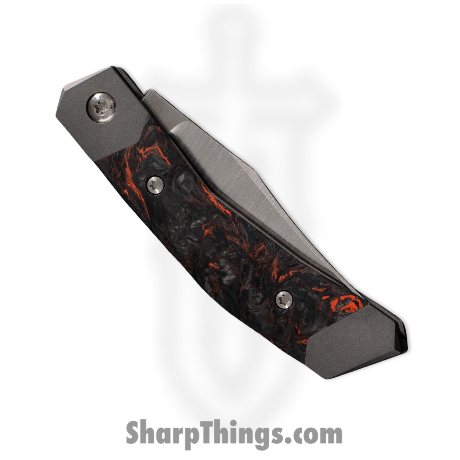 Jack Wolf Knives - MINCY-01-FC-DMO - Cyborg Jack - Folding Knife - S90V Satin Clip Point - Fat Carbon - Dark Matter Orange - Image 5