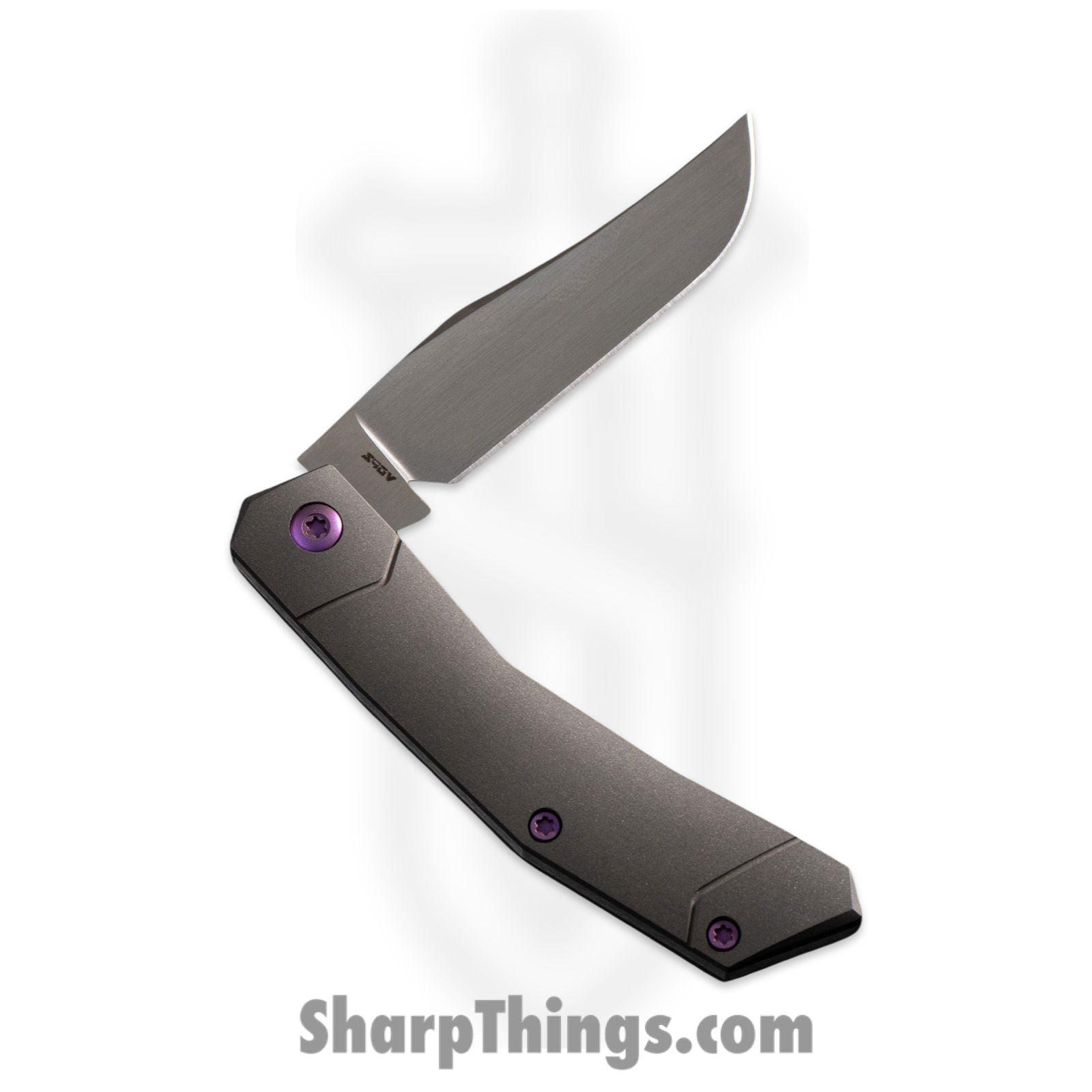 Jack Wolf Knives - MINCY-01-TI-SMOOTH - Cyborg Jack - Folding Knife - S90V Satin Clip Point - 6AL/4V Titanium - Blasted - Image 2