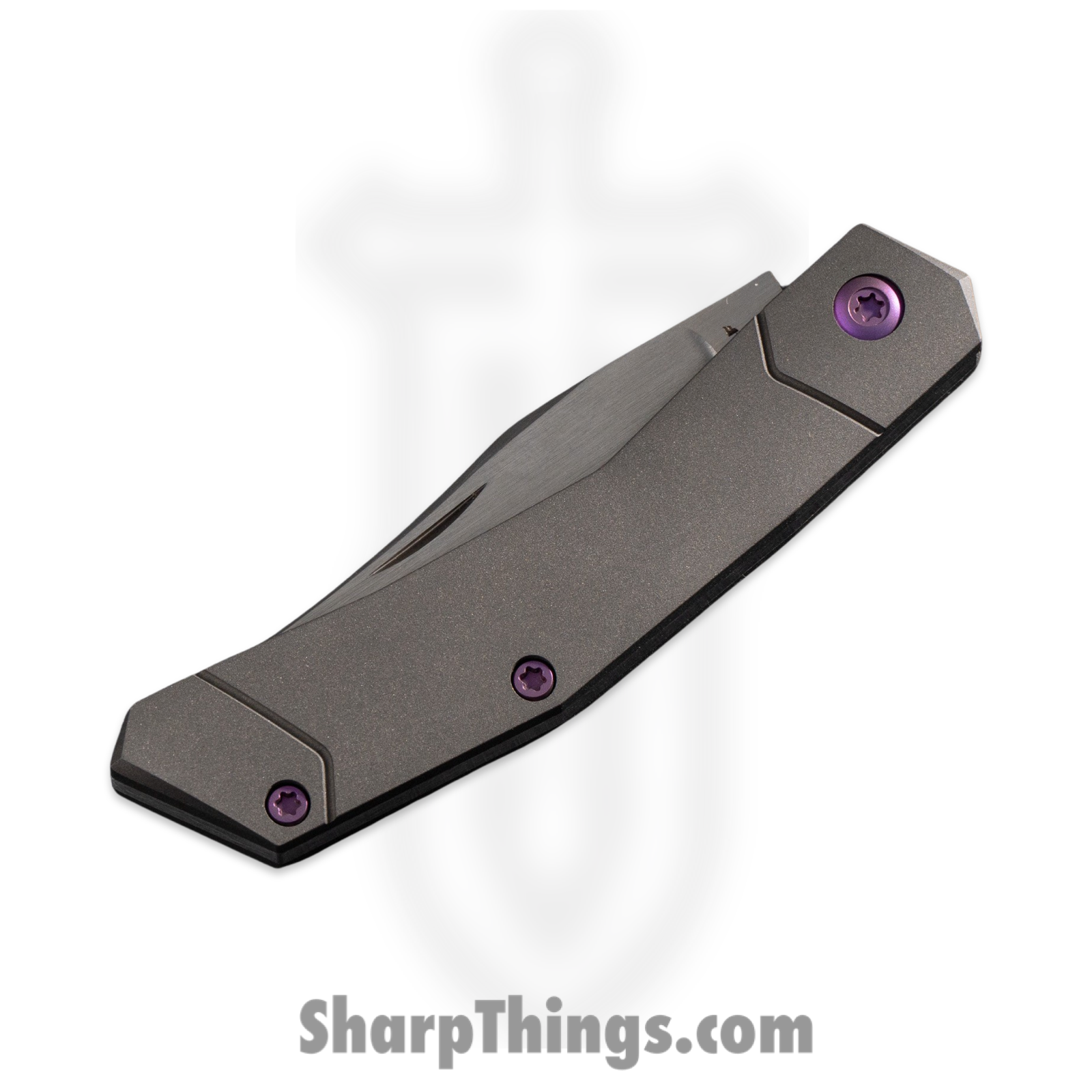 Jack Wolf Knives - MINCY-01-TI-SMOOTH - Cyborg Jack - Folding Knife - S90V Satin Clip Point - 6AL/4V Titanium - Blasted - Image 4