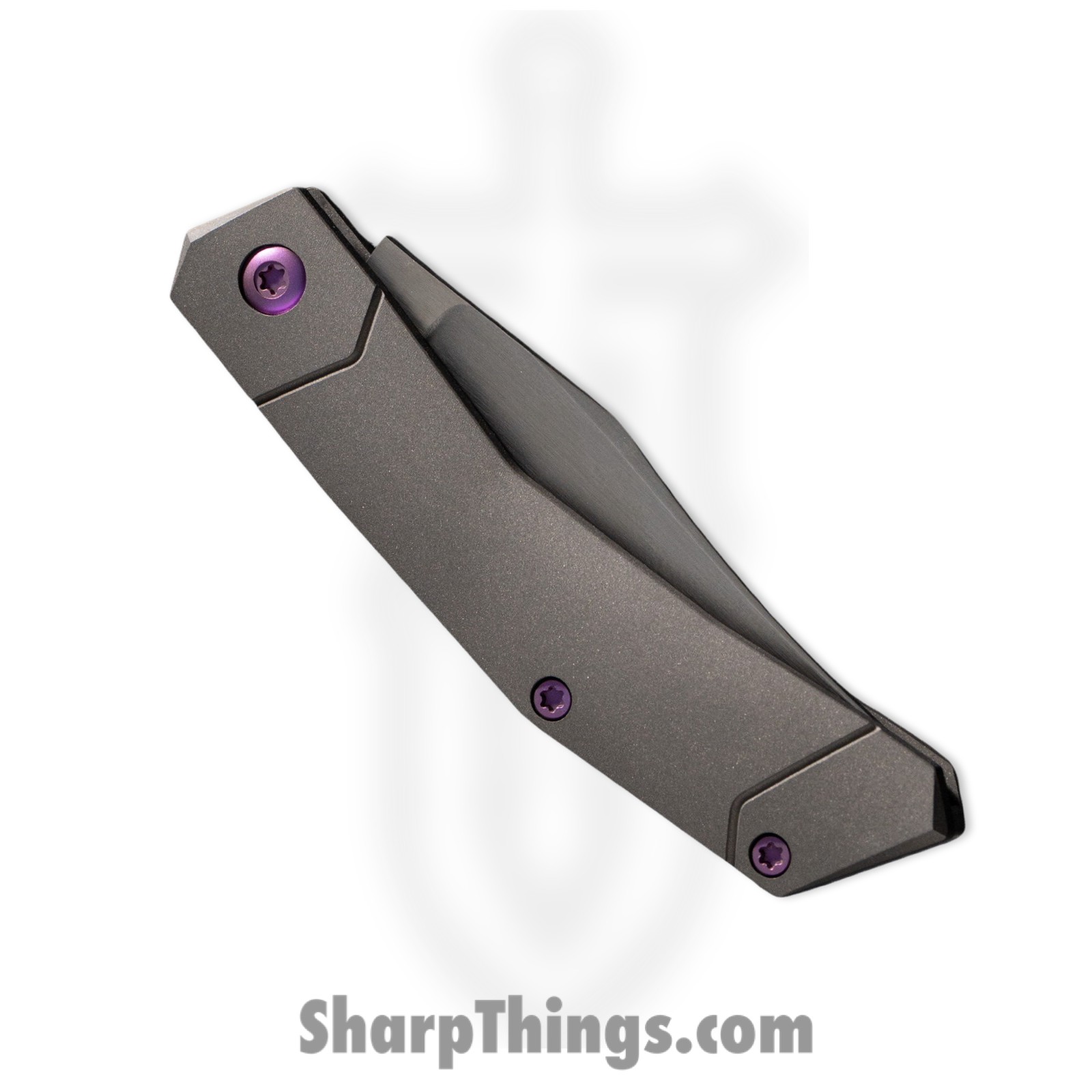 Jack Wolf Knives - MINCY-01-TI-SMOOTH - Cyborg Jack - Folding Knife - S90V Satin Clip Point - 6AL/4V Titanium - Blasted - Image 5