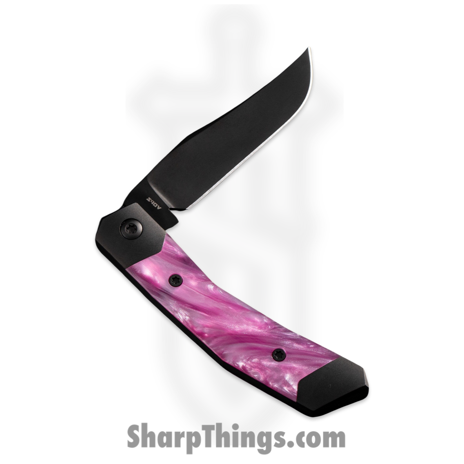 Jack Wolf Knives - MINCY-01-KIR-COSPNK - Cyborg Jack - Folding Knife - S90V Coated Clip Point - Kirinite - Cosmic Pink - Image 2