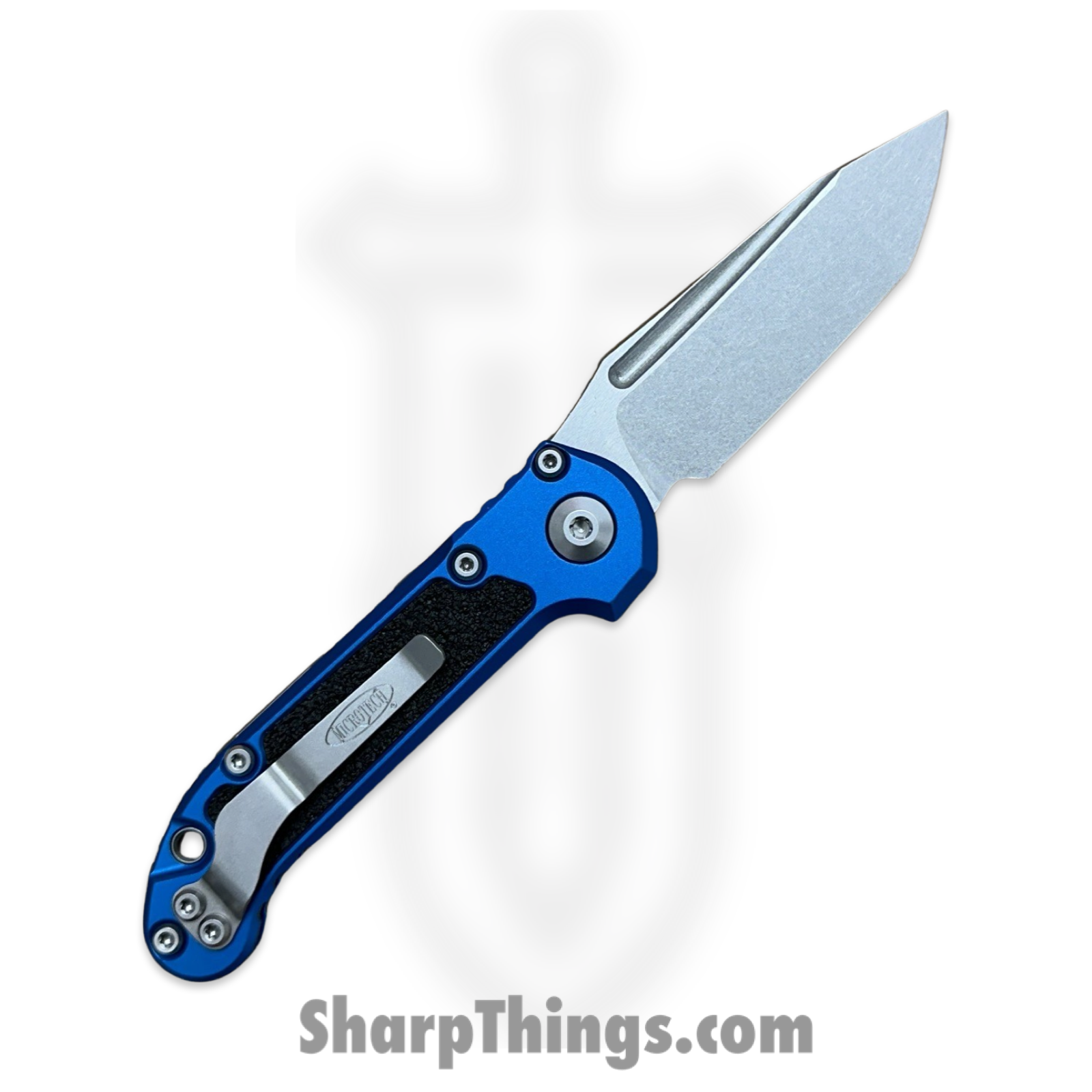 Microtech - 1136-10BL - L.U.D.T. Gen III - Automatic Knife - M390MK Stonewash Tanto - 6061-T6 Aluminum - Blue - Image 2