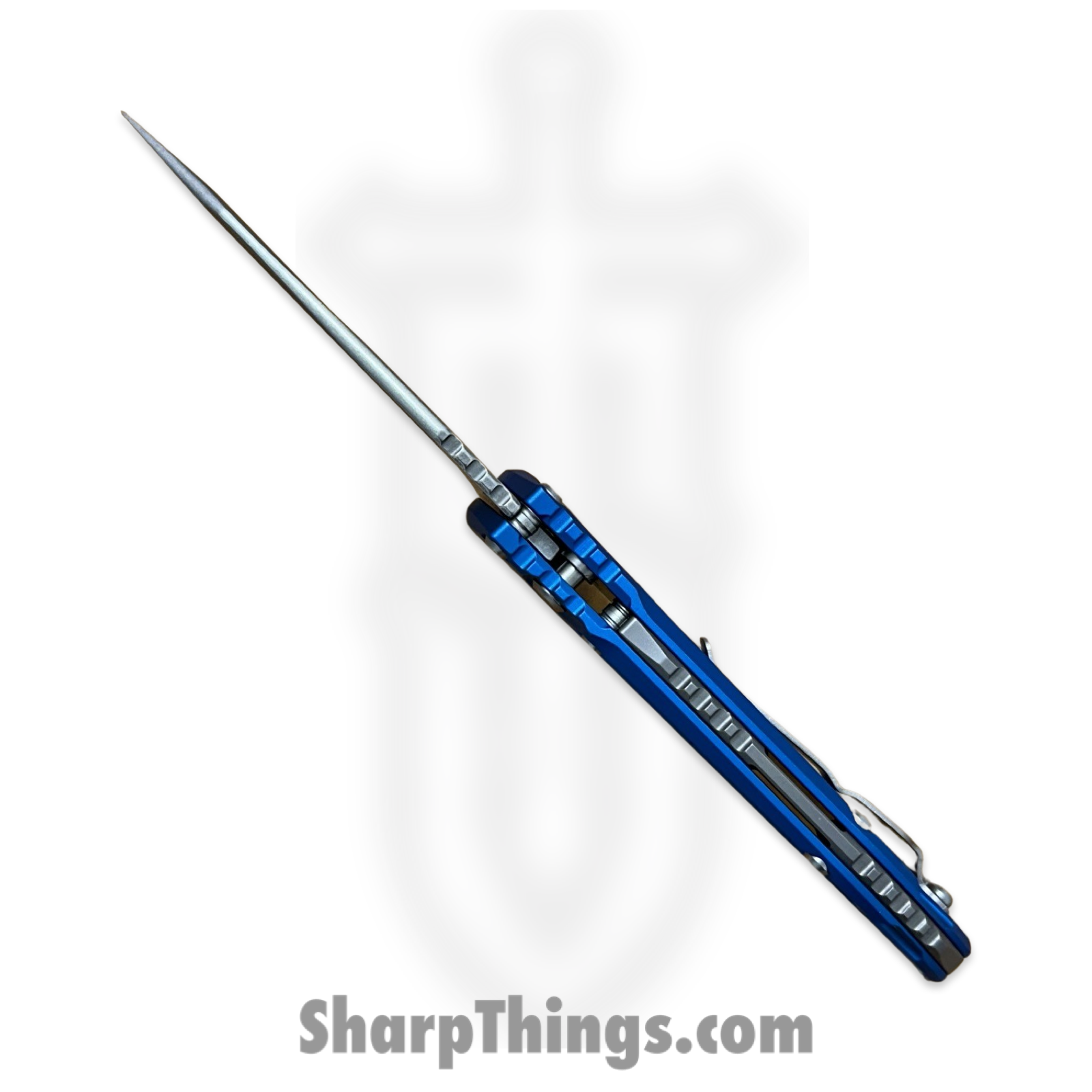 Microtech - 1136-10BL - L.U.D.T. Gen III - Automatic Knife - M390MK Stonewash Tanto - 6061-T6 Aluminum - Blue - Image 8