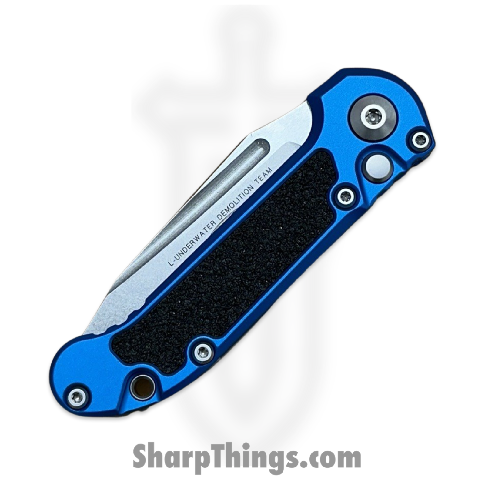 Microtech - 1136-10BL - L.U.D.T. Gen III - Automatic Knife - M390MK Stonewash Tanto - 6061-T6 Aluminum - Blue - Image 7
