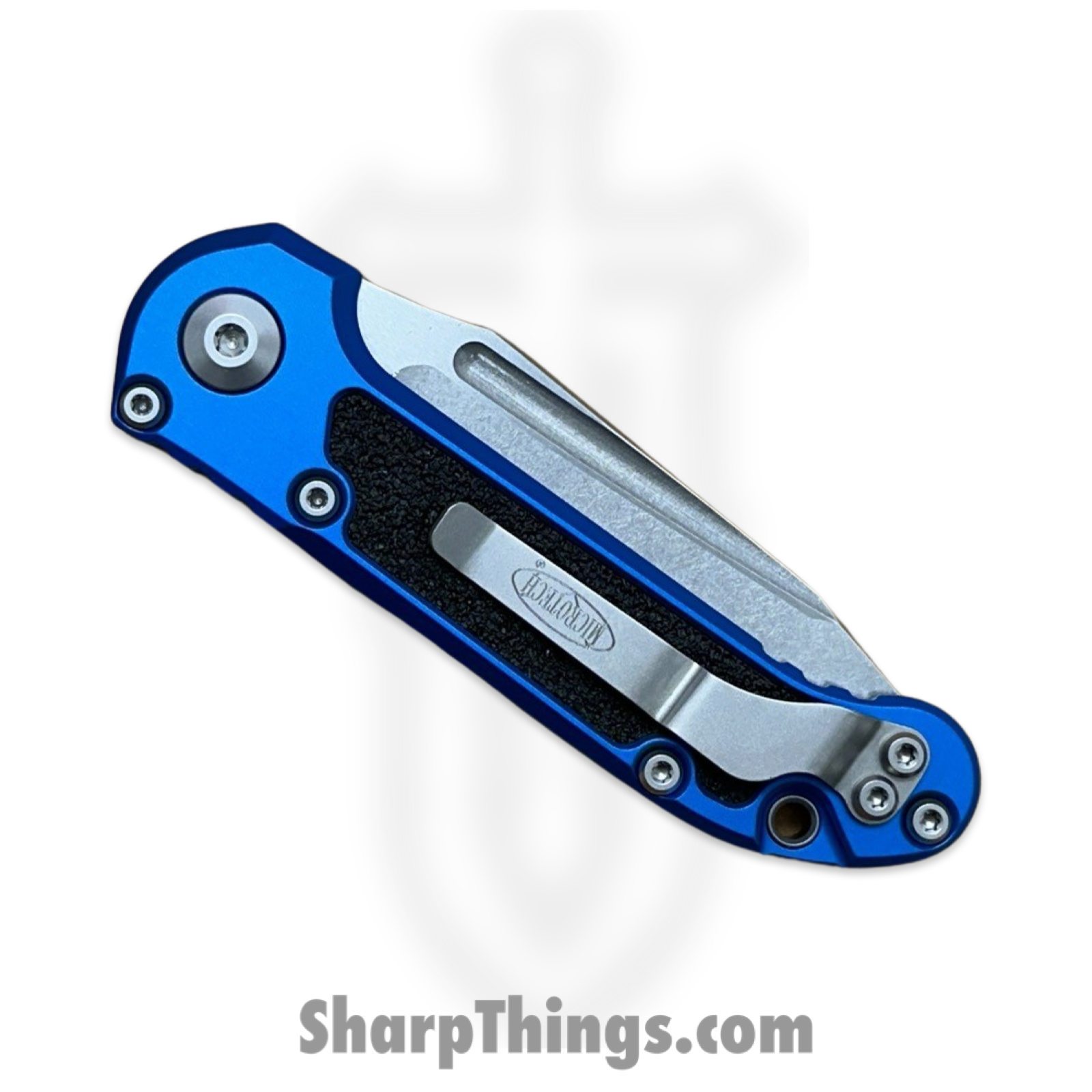 Microtech - 1136-10BL - L.U.D.T. Gen III - Automatic Knife - M390MK Stonewash Tanto - 6061-T6 Aluminum - Blue - Image 6