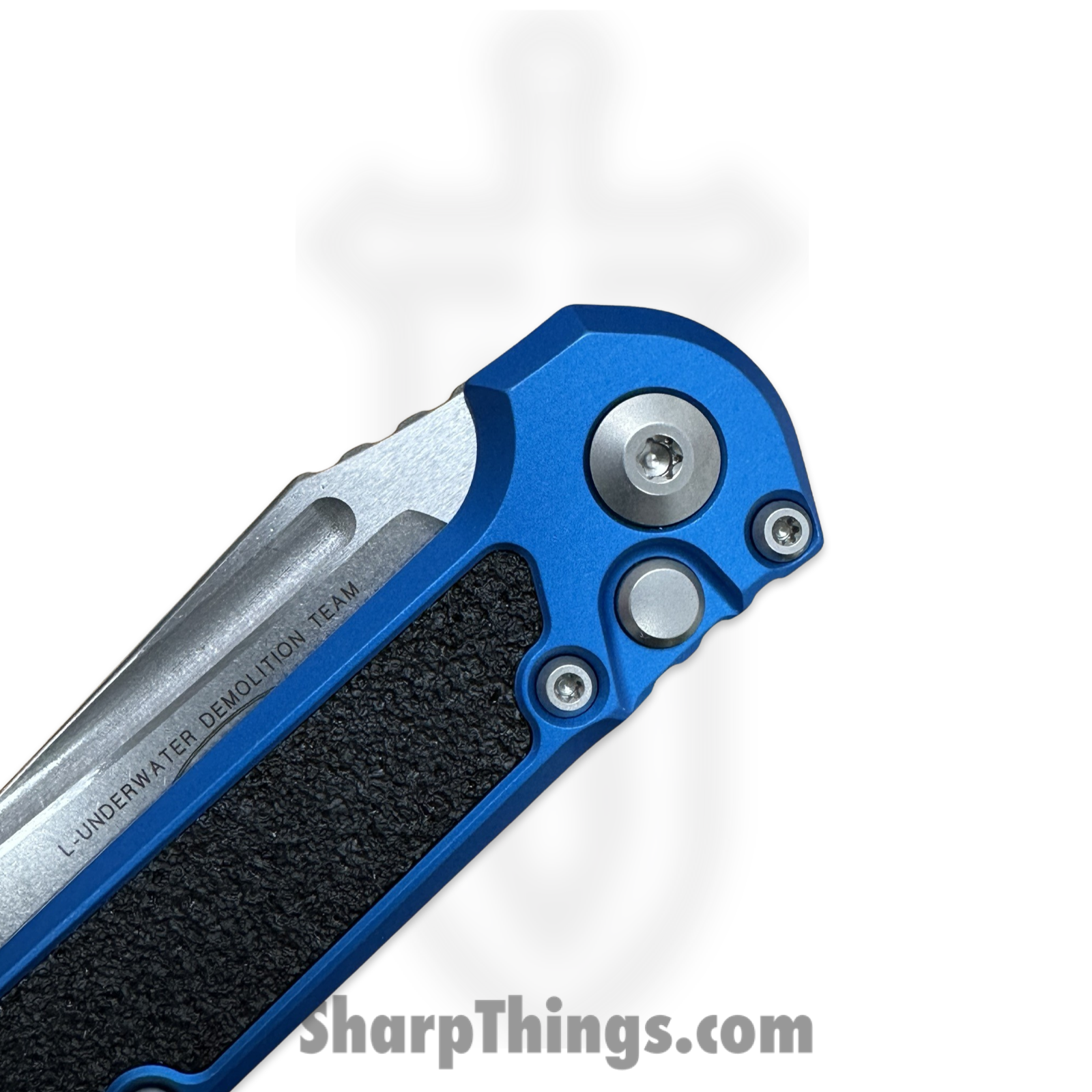 Microtech - 1136-10BL - L.U.D.T. Gen III - Automatic Knife - M390MK Stonewash Tanto - 6061-T6 Aluminum - Blue - Image 4