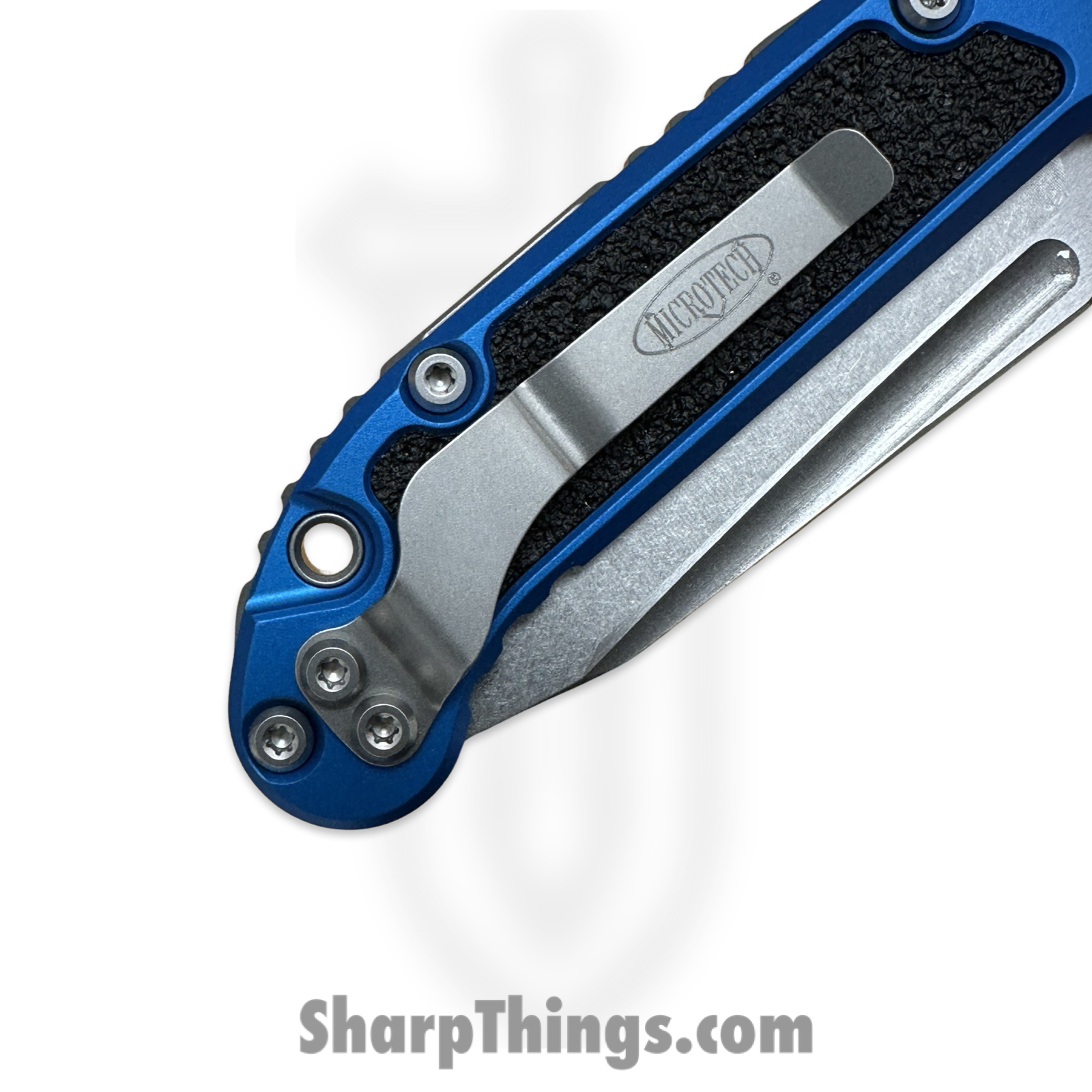 Microtech - 1136-10BL - L.U.D.T. Gen III - Automatic Knife - M390MK Stonewash Tanto - 6061-T6 Aluminum - Blue - Image 3