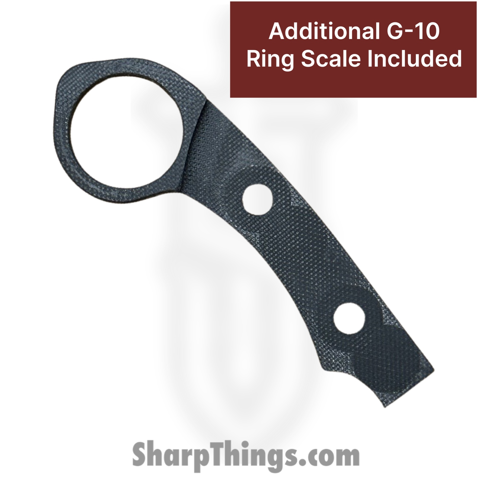 T.Kell Knives - FLNGreyman - FLN Removable G-10 Ring Black Recon - Fixed Blade Knife - 80crv2 Coated Hawkbill - G10 - Greyman - Image 2