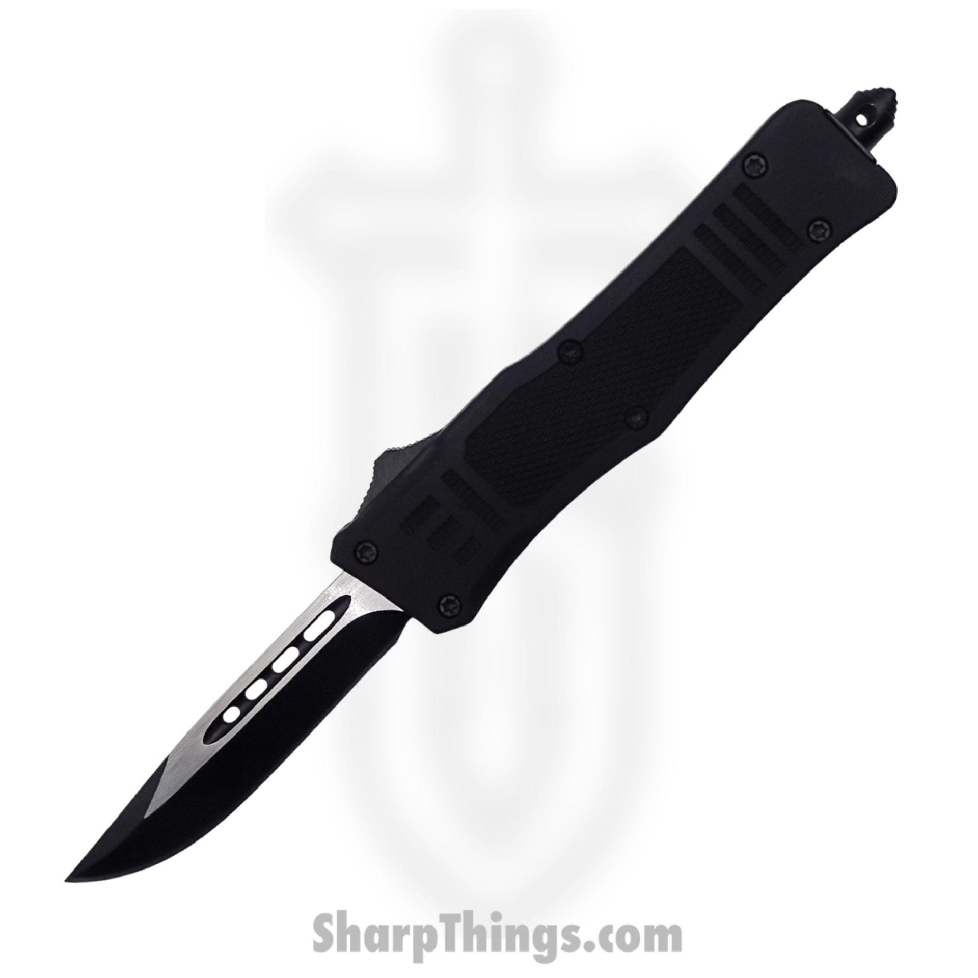 Steel River Knives - SB616DPBK - Midway II OTF Auto - 440 2 Tone Drop Point - Black