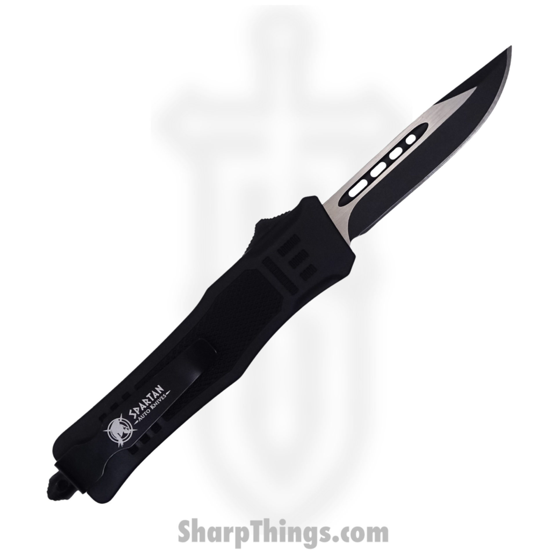 Steel River Knives - SB616DPBK - Midway II OTF Auto - 440 2 Tone Drop Point - Black - Image 2