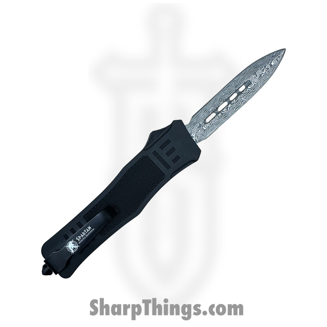 Steel River Knives - SB618DGDBK - Midway OTF Auto - 440 Damascus Dagger - Black - Image 2