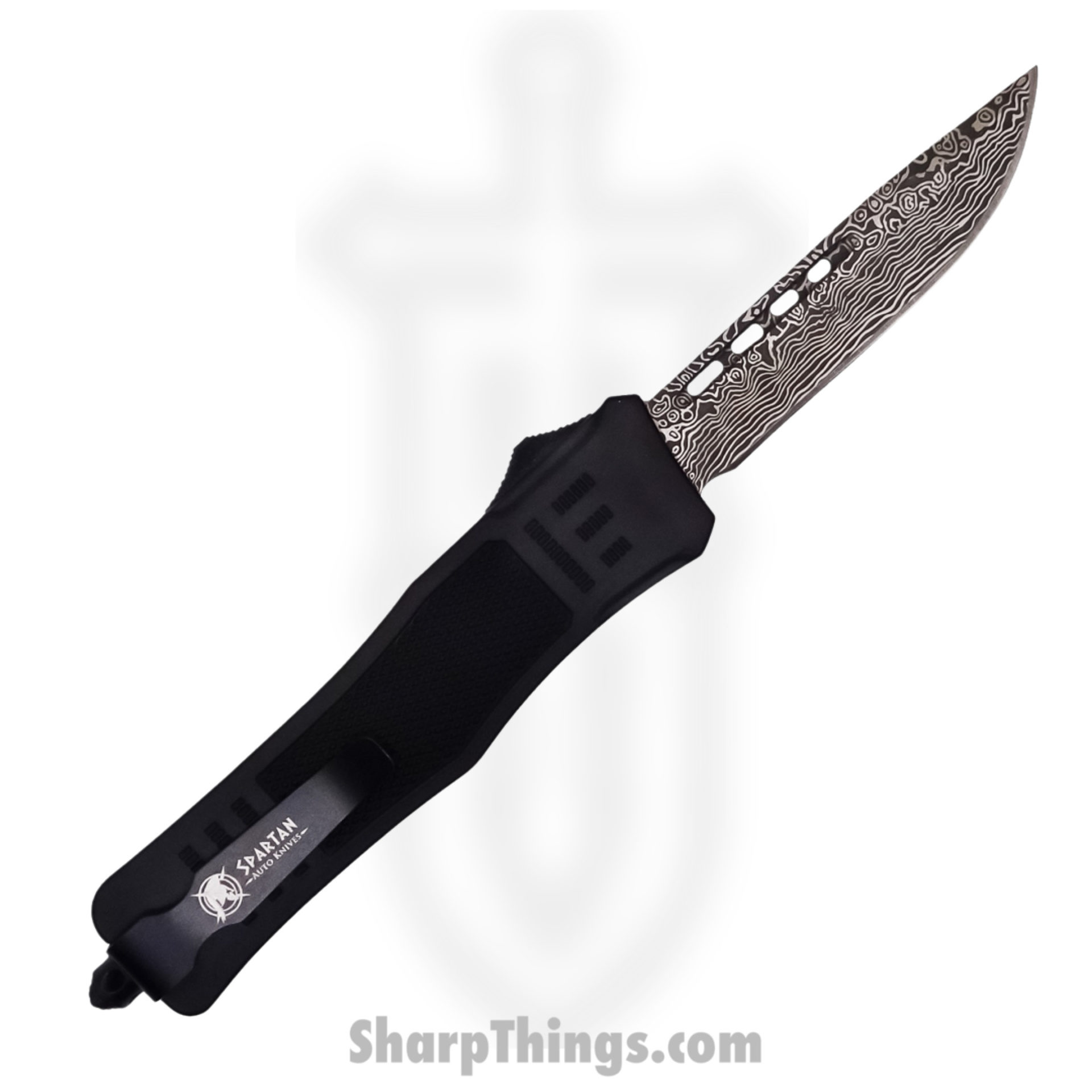 Steel River Knives - SB618DPDBK - Midway OTF Auto - 440 Damascus Drop Point - Black - Image 3