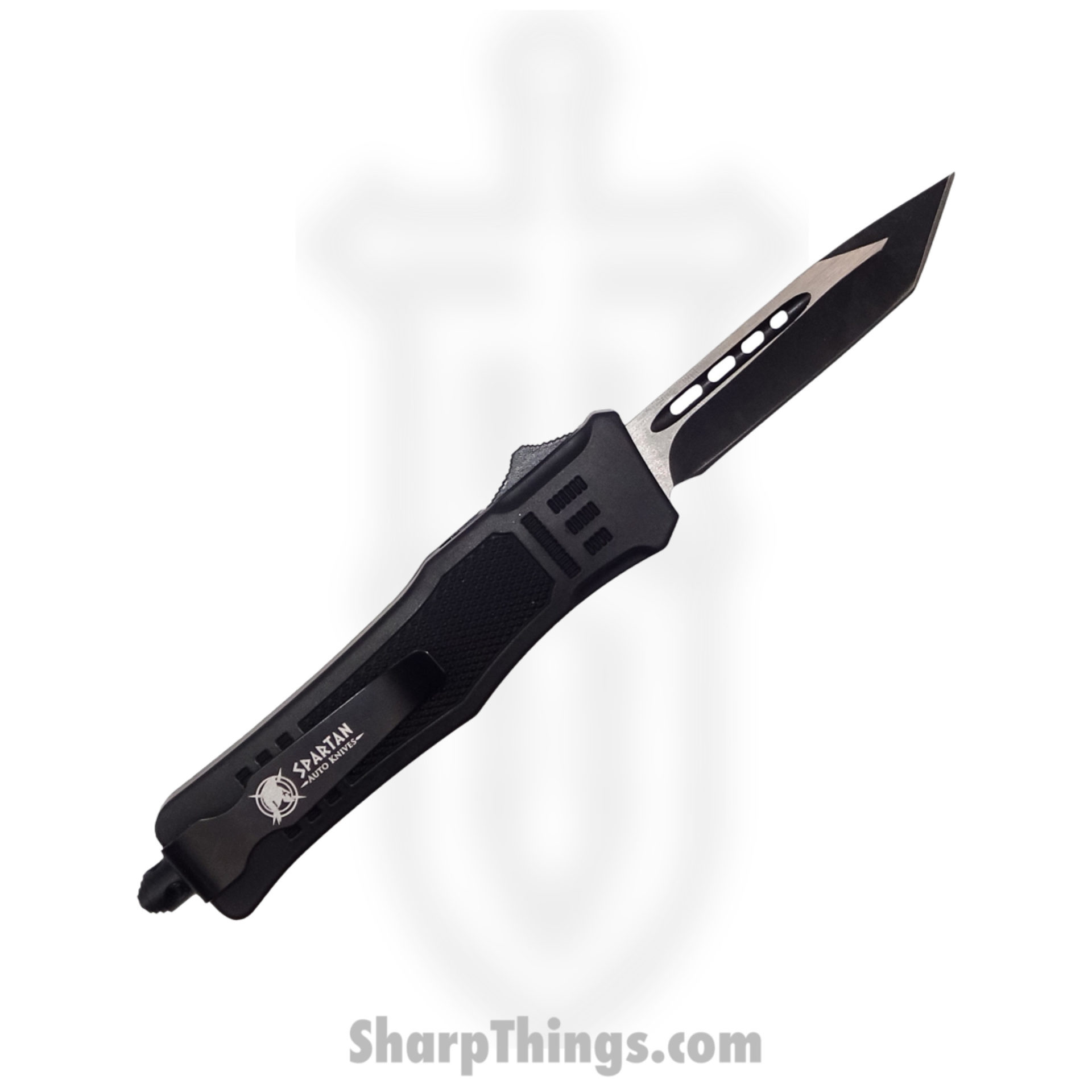 Steel River Knives - SB616TNBK - Midway II OTF Auto - 440 2 Tone Tanto - Black - Image 3