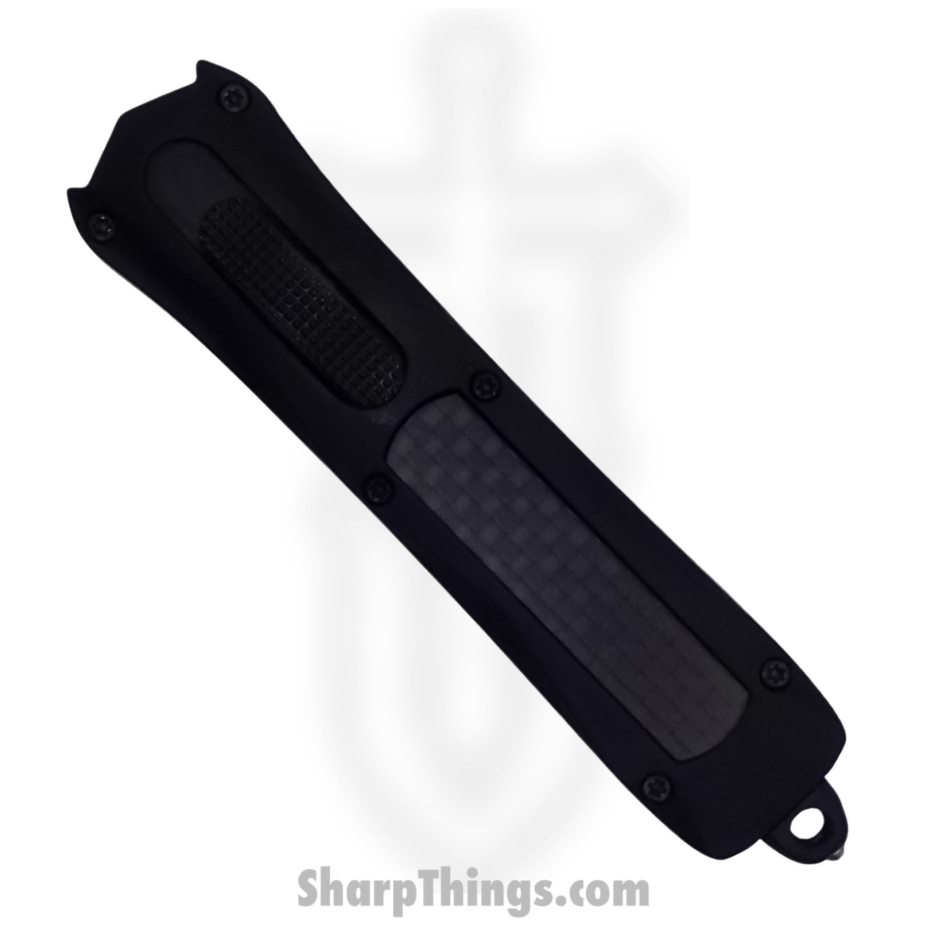 Steel River Knives - SBA163DGSBK - Mini Sidewinder OTF Auto - 440 2 Tone Serrated Dagger - Black - Image 4