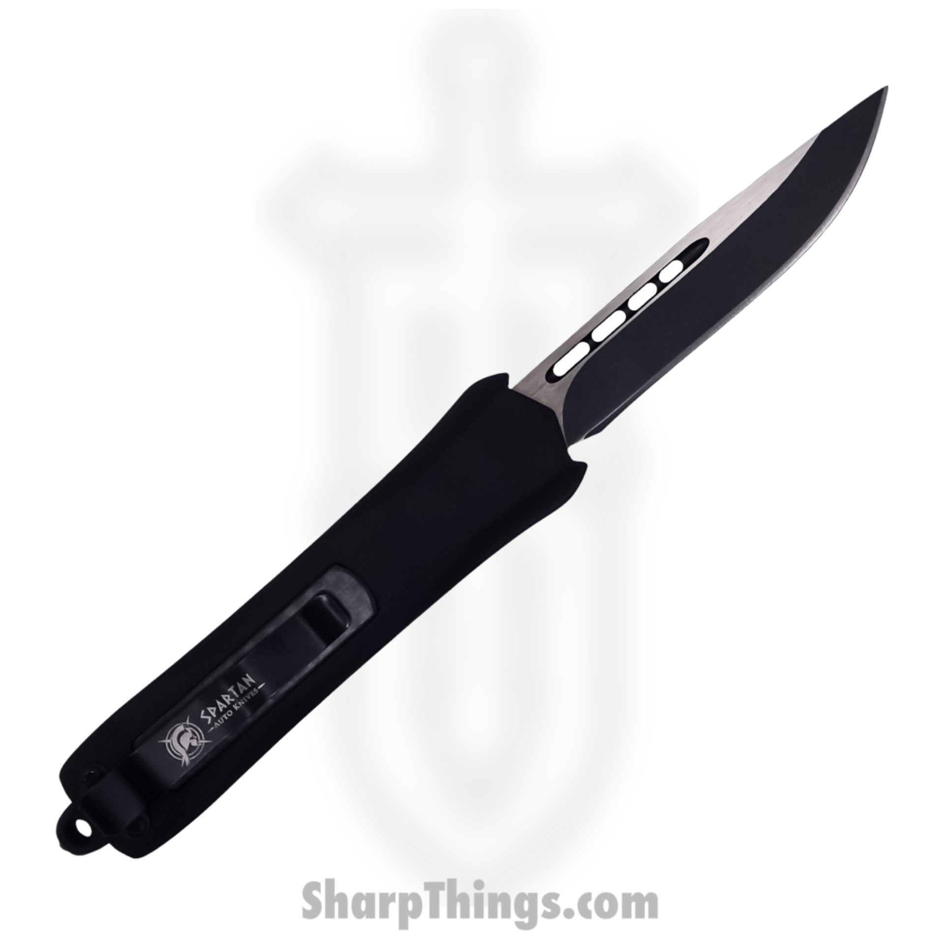 Steel River Knives - SBA163DPBK - Mini Sidewinder OTF Auto - 440 2 Tone Drop Point - Black - Image 2