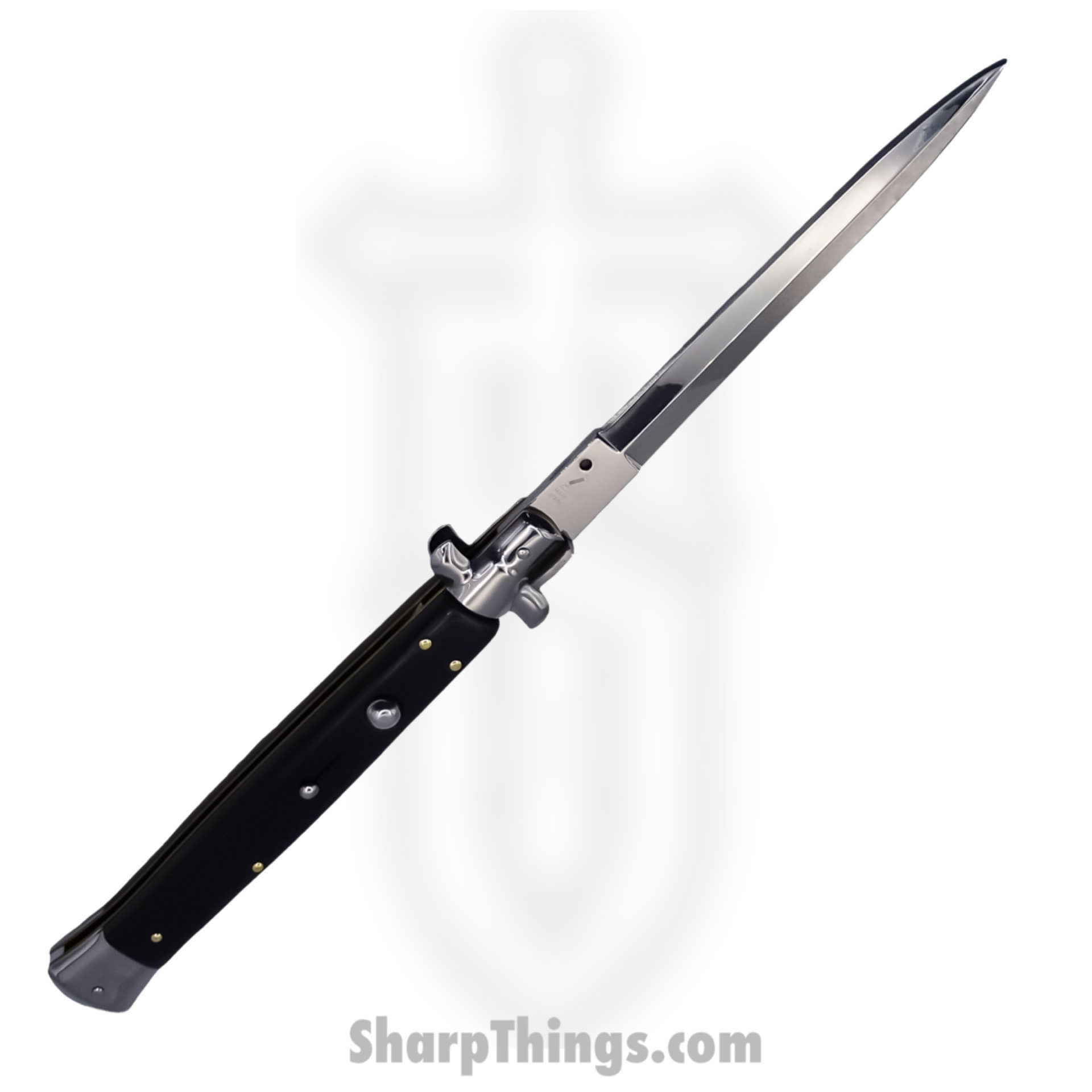 Steel River Knives - SBBOL13BW - Grosso 13in Stiletto - Swinguard Lockback Auto - 440 Bayonet - Blackwood