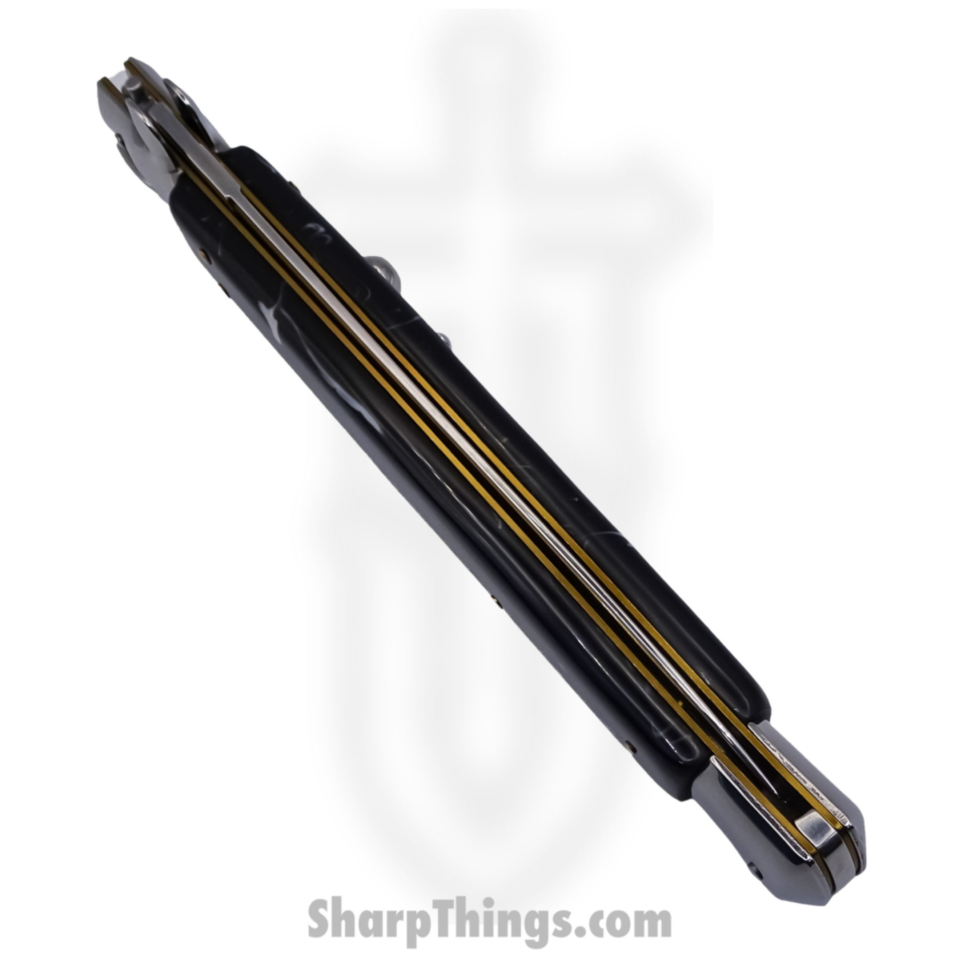 Steel River Knives - SBBOL13SH - Grosso 13in Stiletto - Swinguard Lockback Auto - 440 Bayonet - Black Horn - Image 5