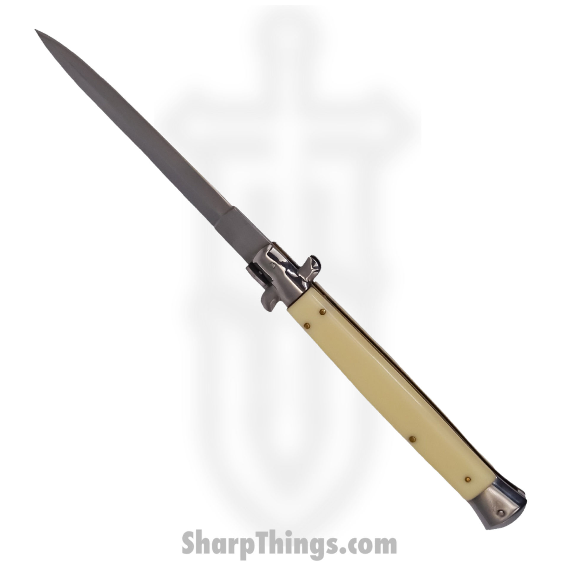 Steel River Knives - SBBOL13SI - Grosso 13in Stiletto - Swinguard Lockback Auto - 440 Bayonet - Ivory - Image 2