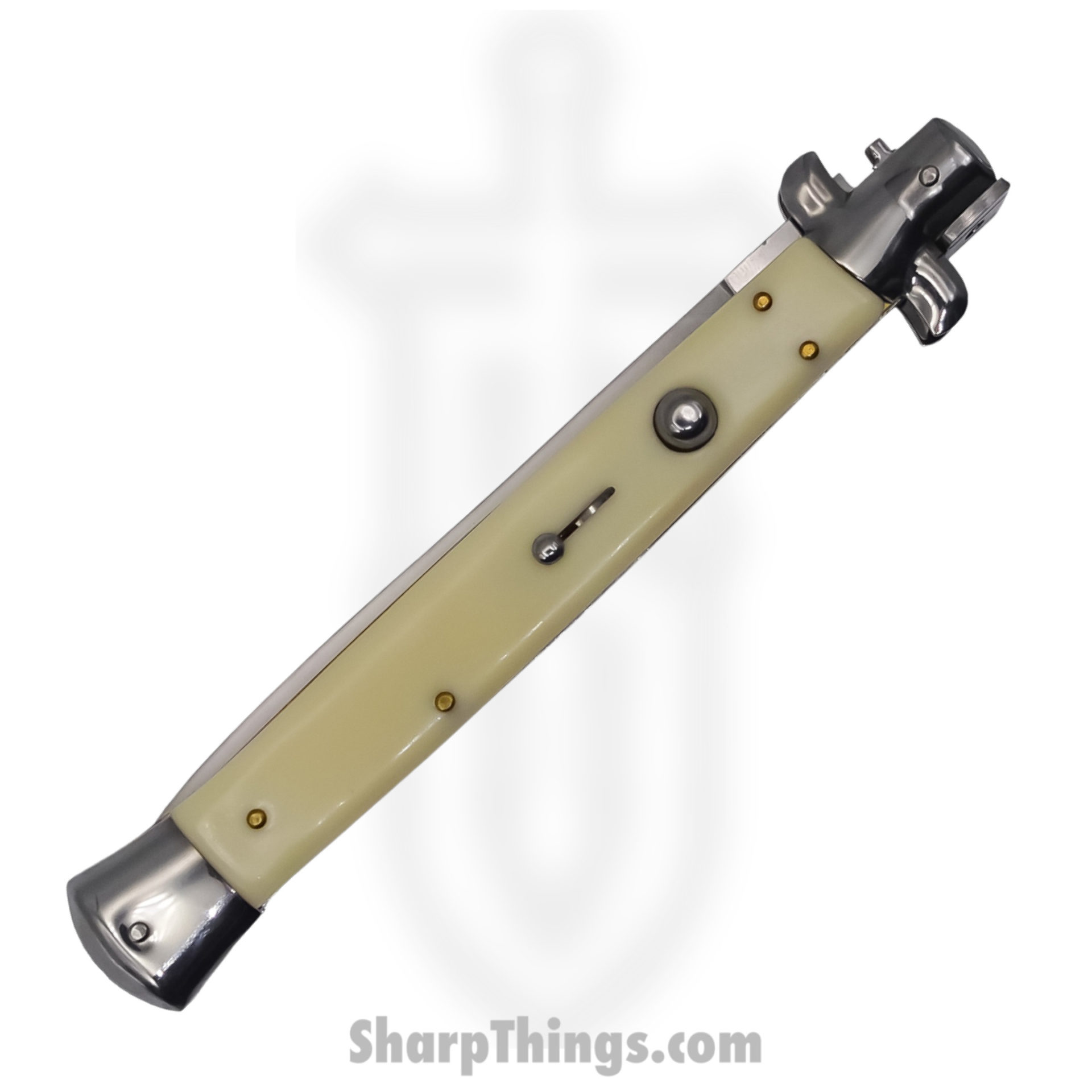 Steel River Knives - SBBOL13SI - Grosso 13in Stiletto - Swinguard Lockback Auto - 440 Bayonet - Ivory - Image 3