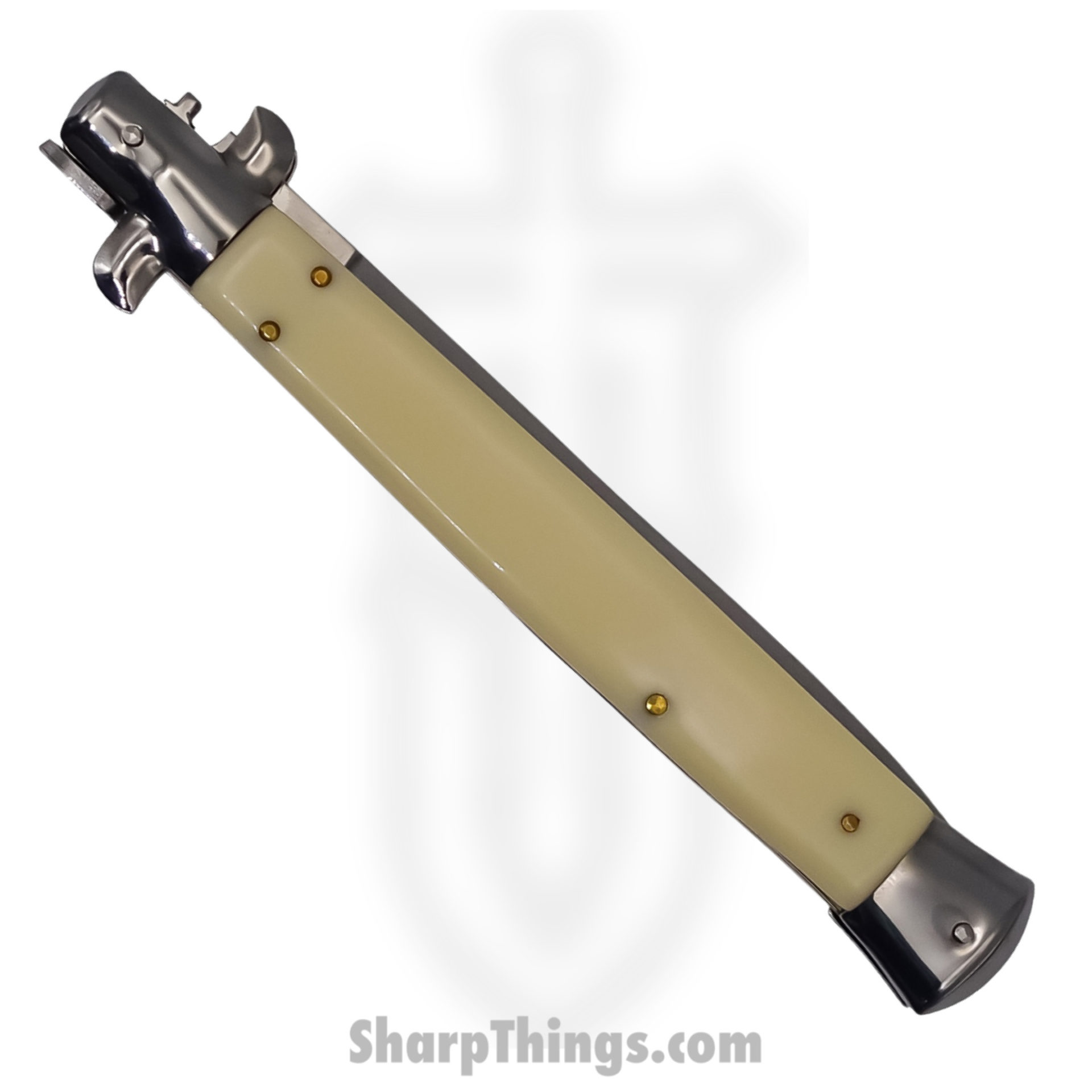 Steel River Knives - SBBOL13SI - Grosso 13in Stiletto - Swinguard Lockback Auto - 440 Bayonet - Ivory - Image 4